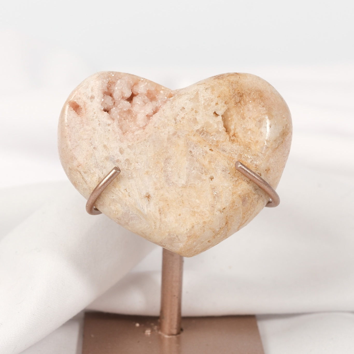 Pink Amethyst Heart on Stand