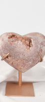 Pink Amethyst Heart on Stand
