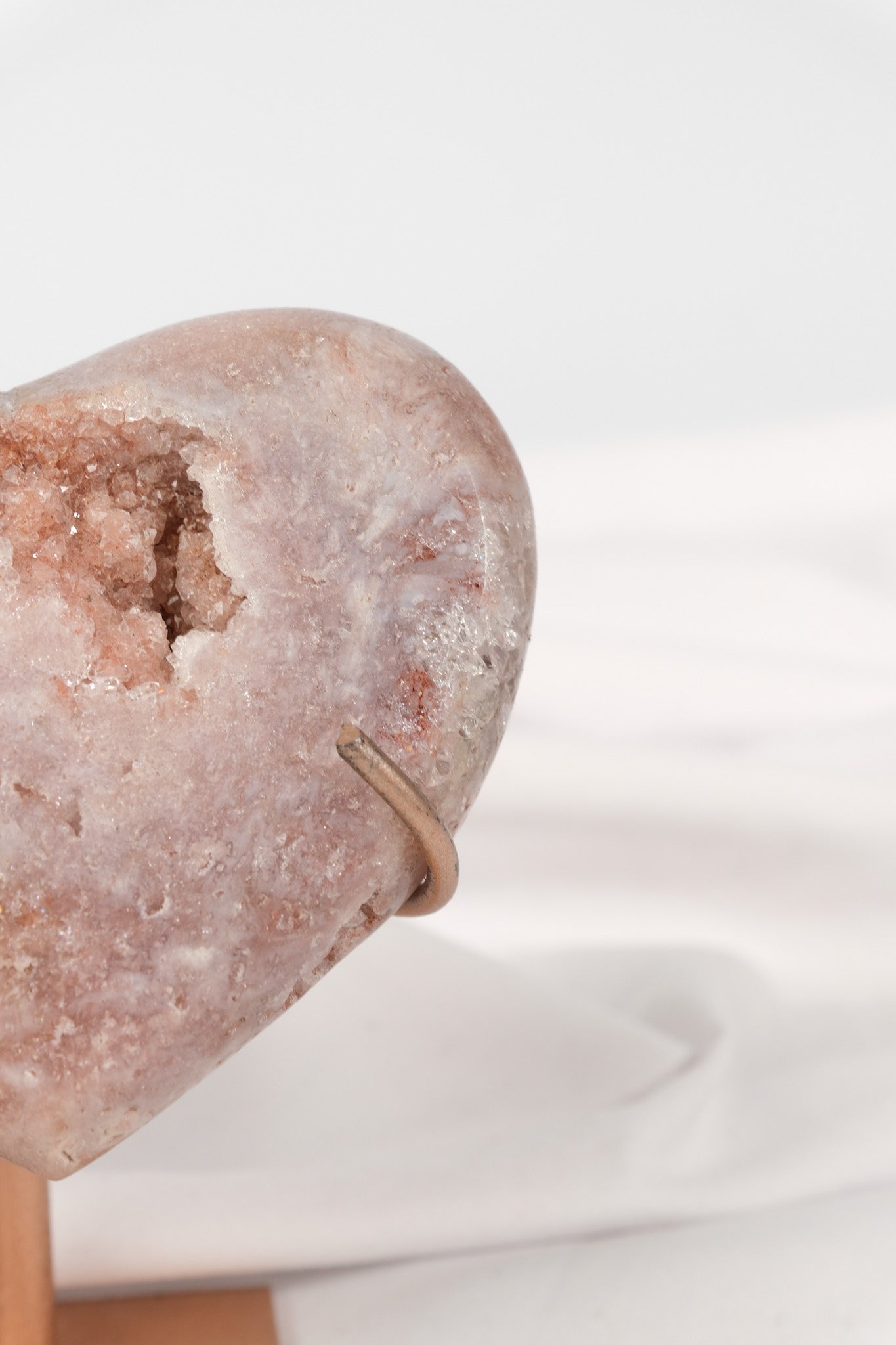 Pink Amethyst Heart on Stand