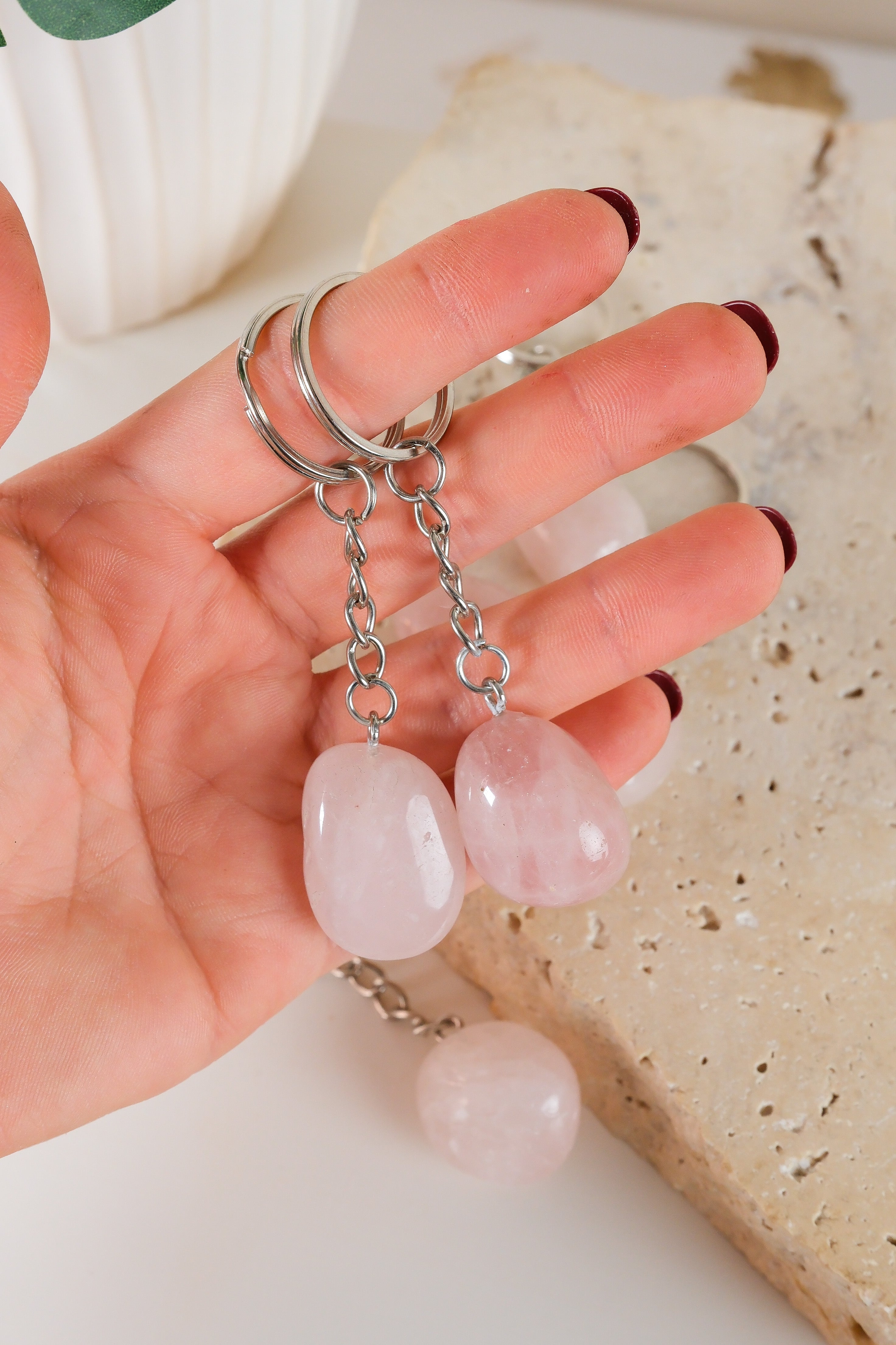 Rose Quartz Keyring