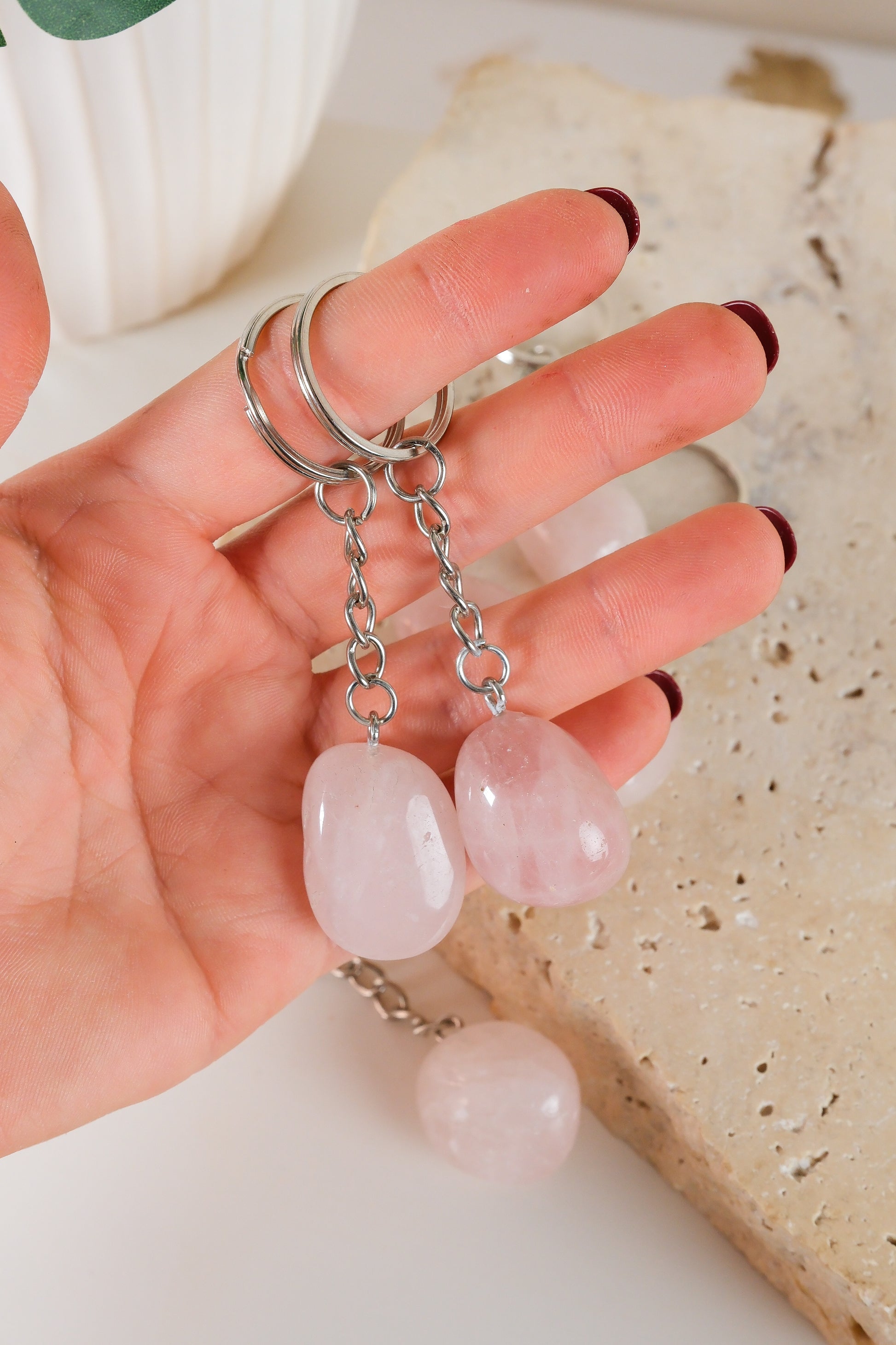 Rose Quartz Keyring