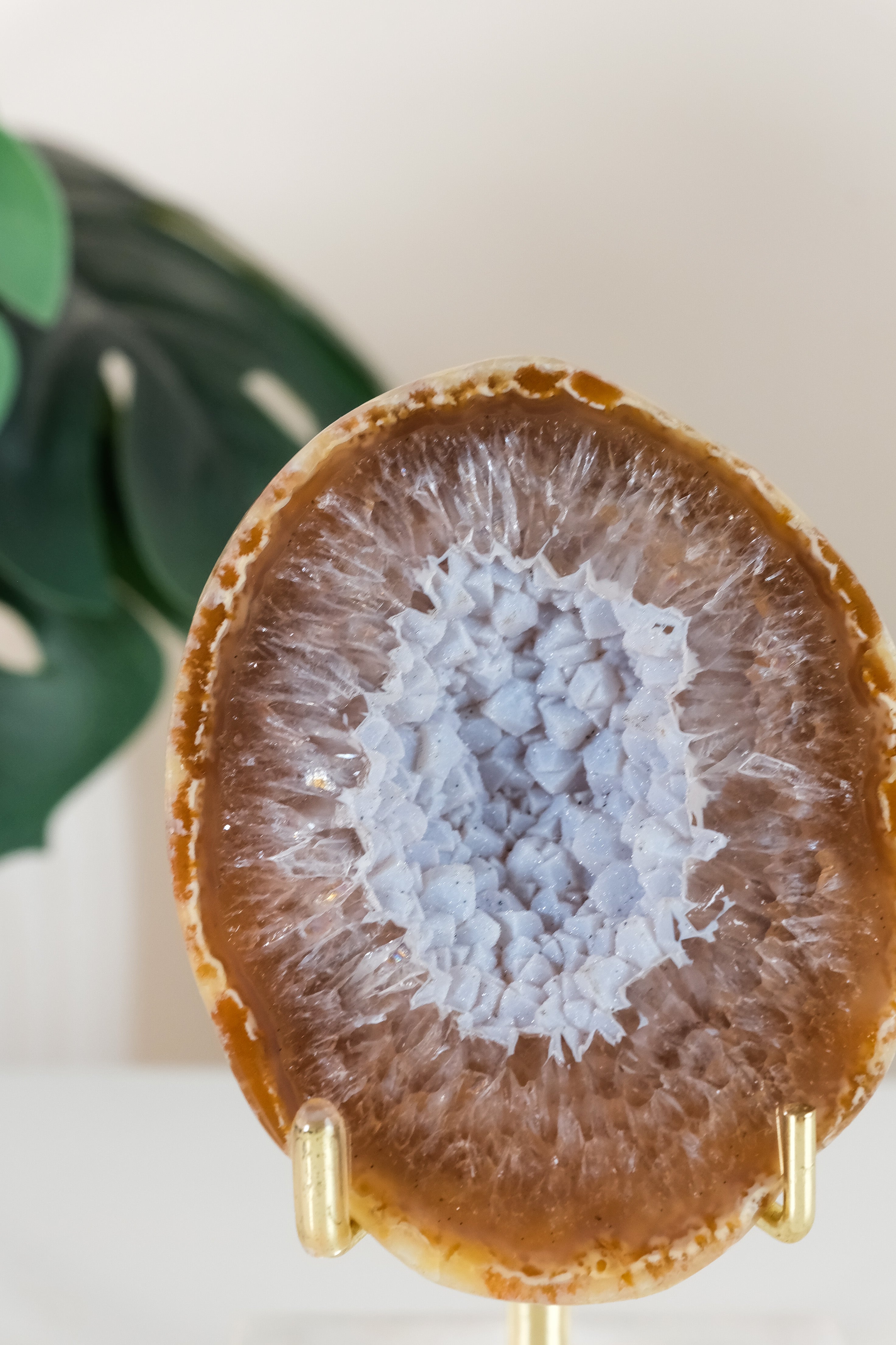 Druzy Agate Geode On Stand