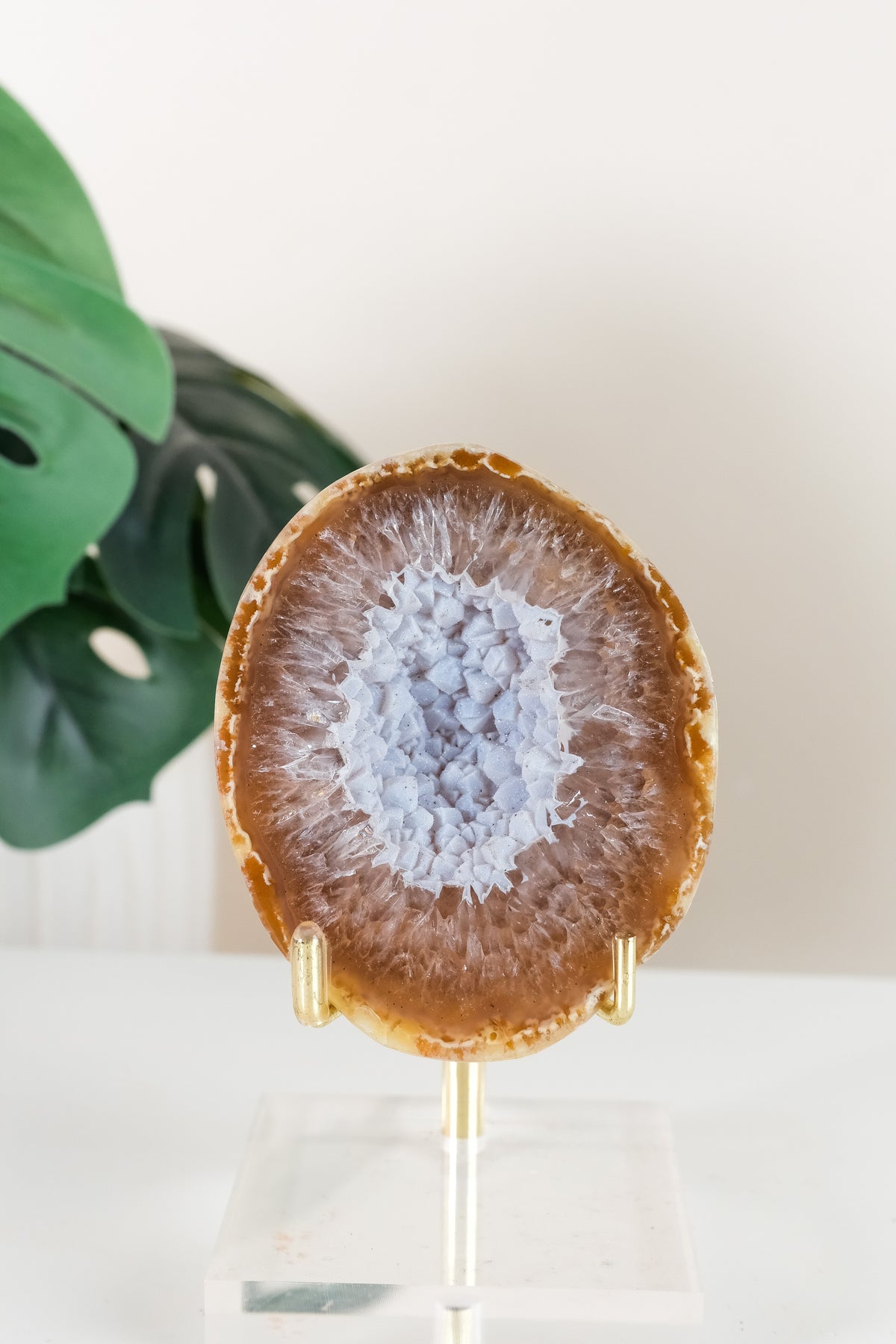 Druzy Agate Geode On Stand