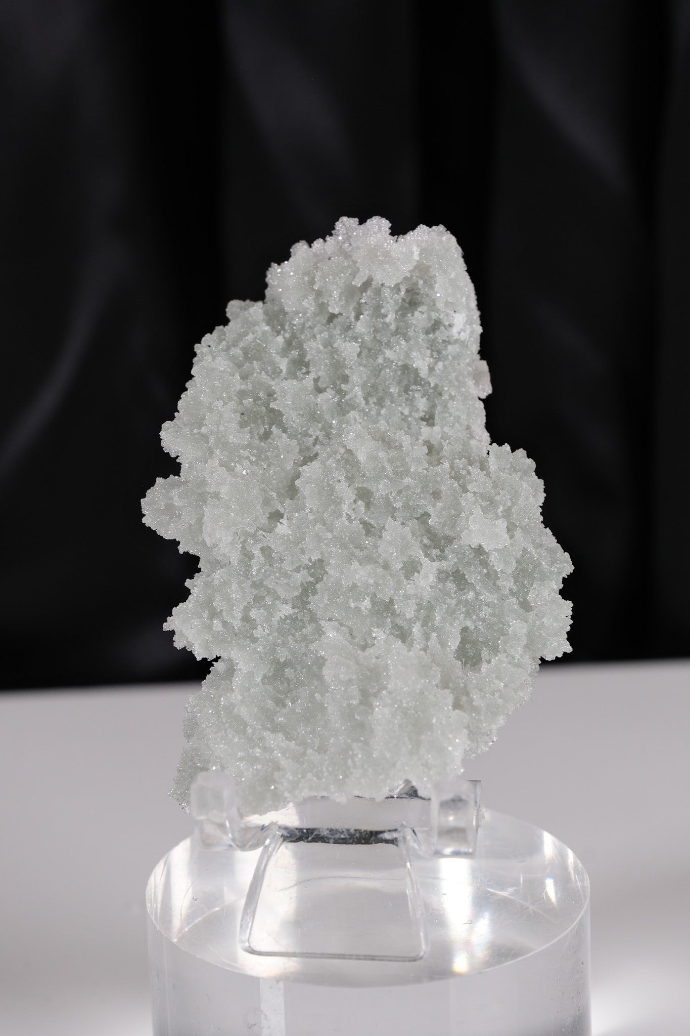 Snowy Green Apophyllite Super Thin Crust Slice