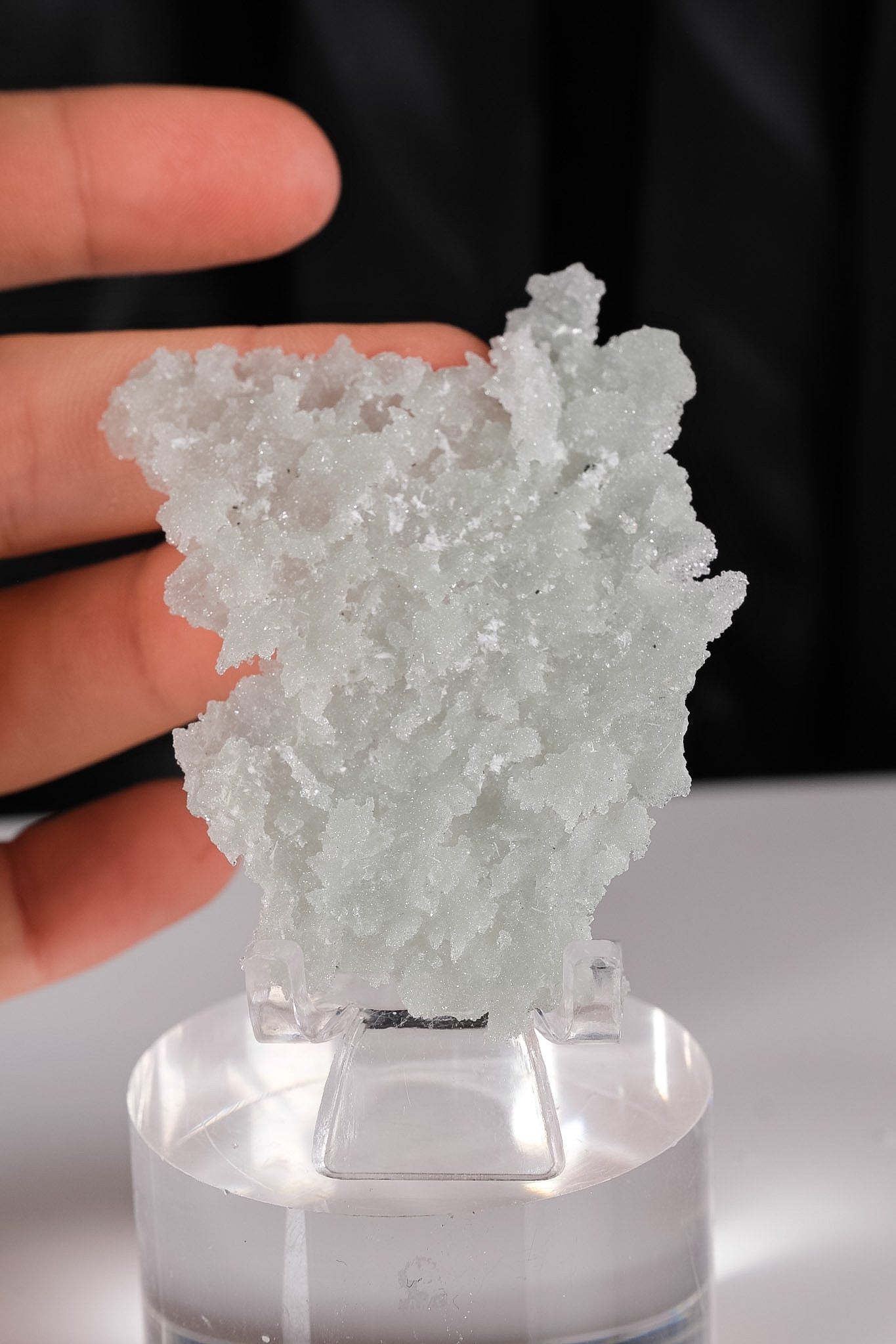 Snowy Green Apophyllite Super Thin Crust Slice