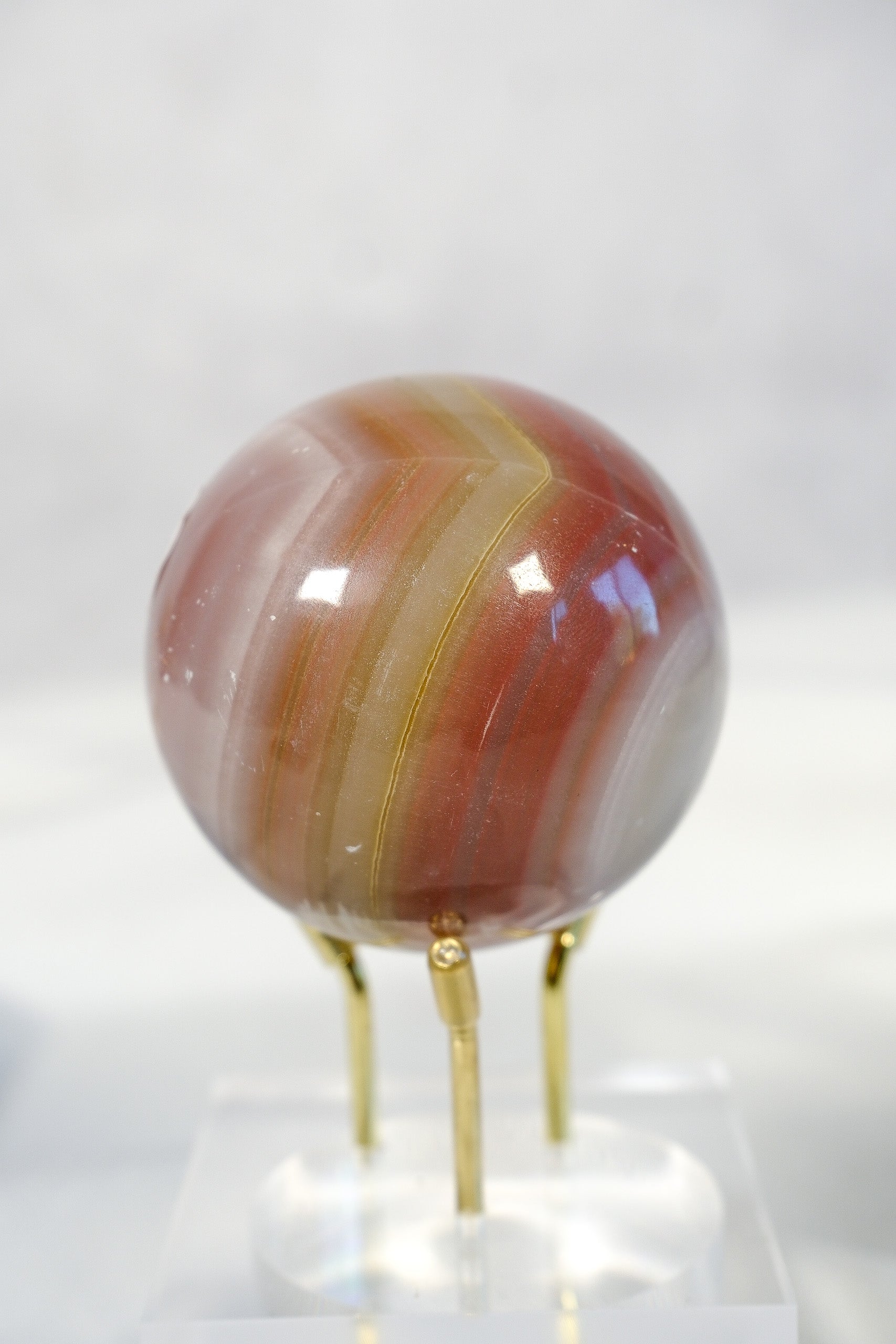 Pink Banded Calcite Sphere