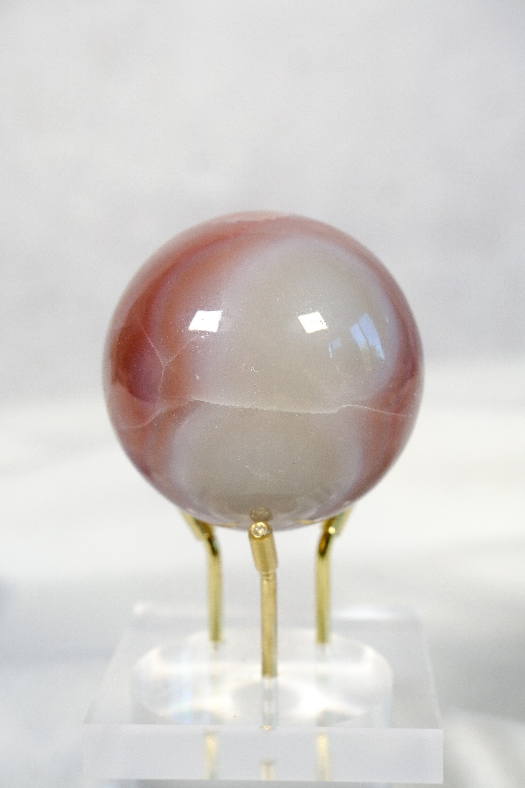Pink Banded Calcite Sphere