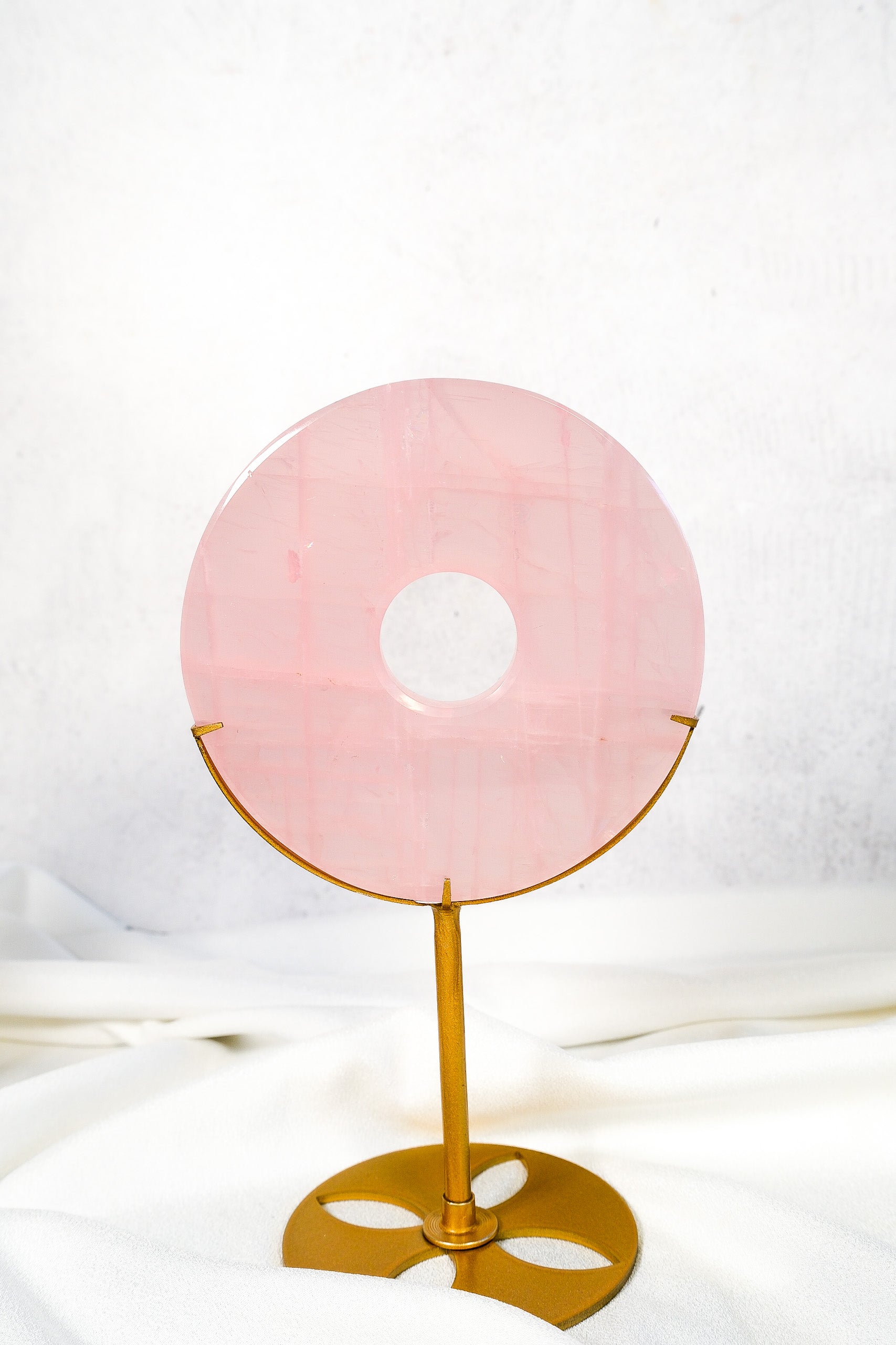 Rose Quartz Donut on Stand