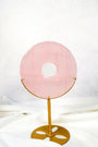 Rose Quartz Donut on Stand Healing Crystal.