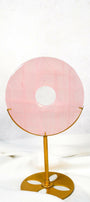 Rose Quartz Donut on Stand Healing Crystal.