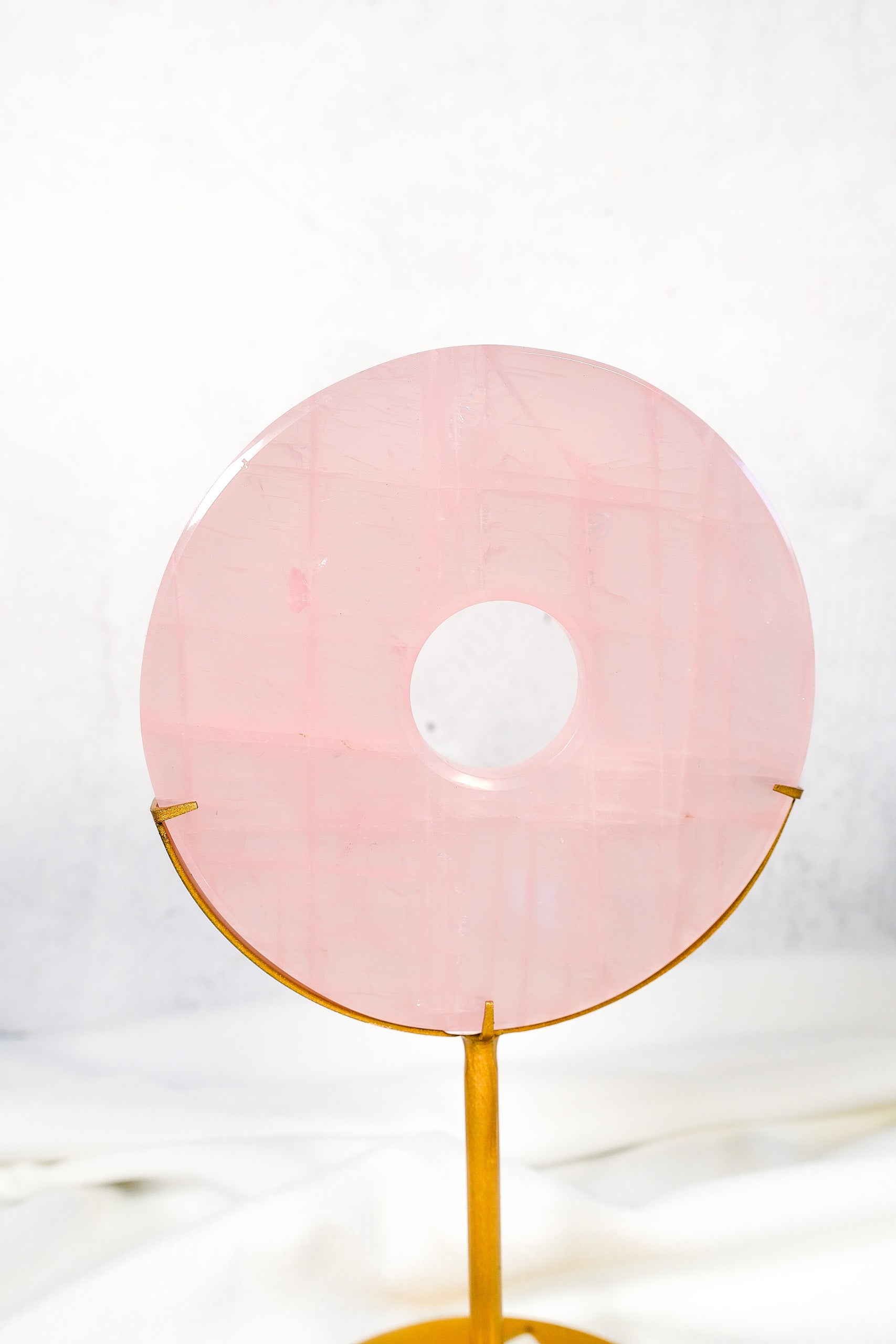 Rose Quartz Donut on Stand
