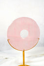 Rose Quartz Donut on Stand Healing Crystal.