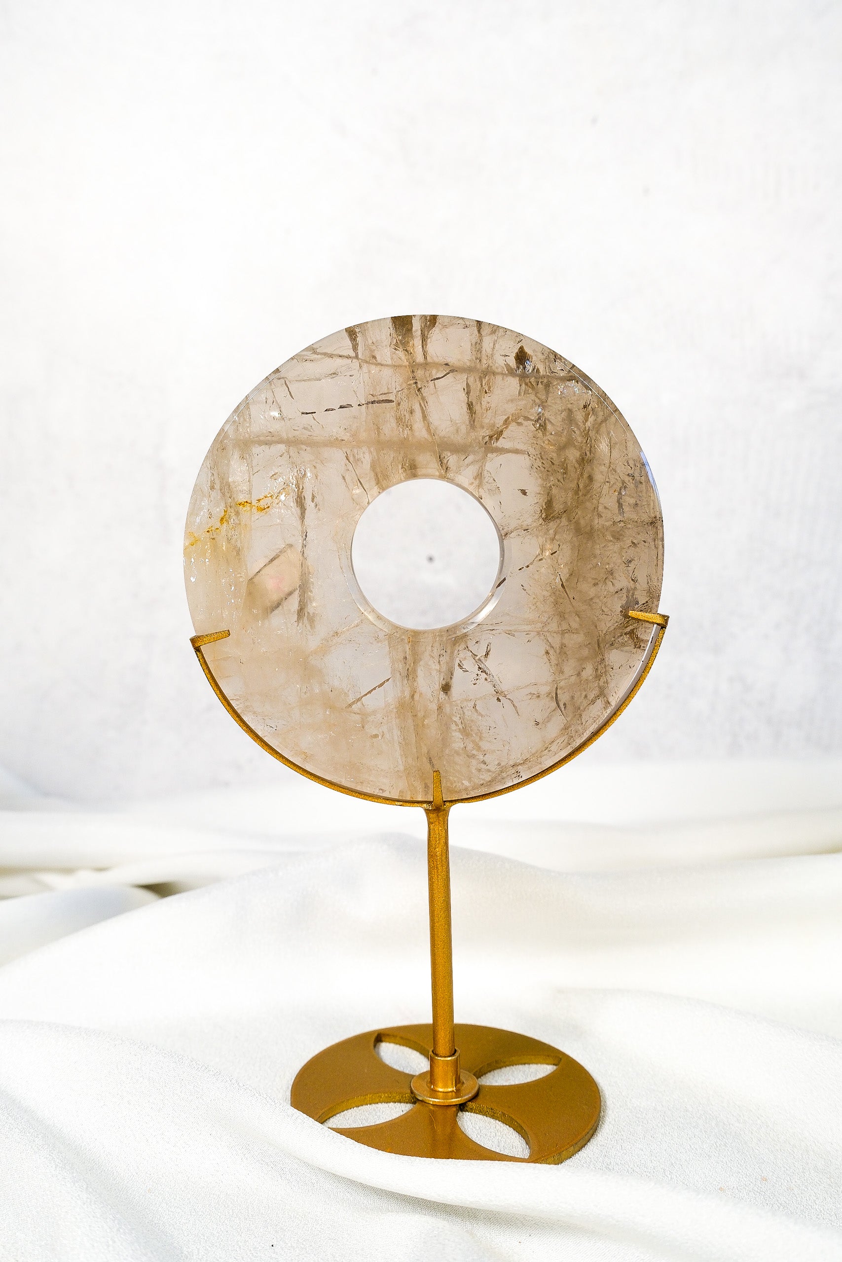 Smoky Quartz Donut on Stand