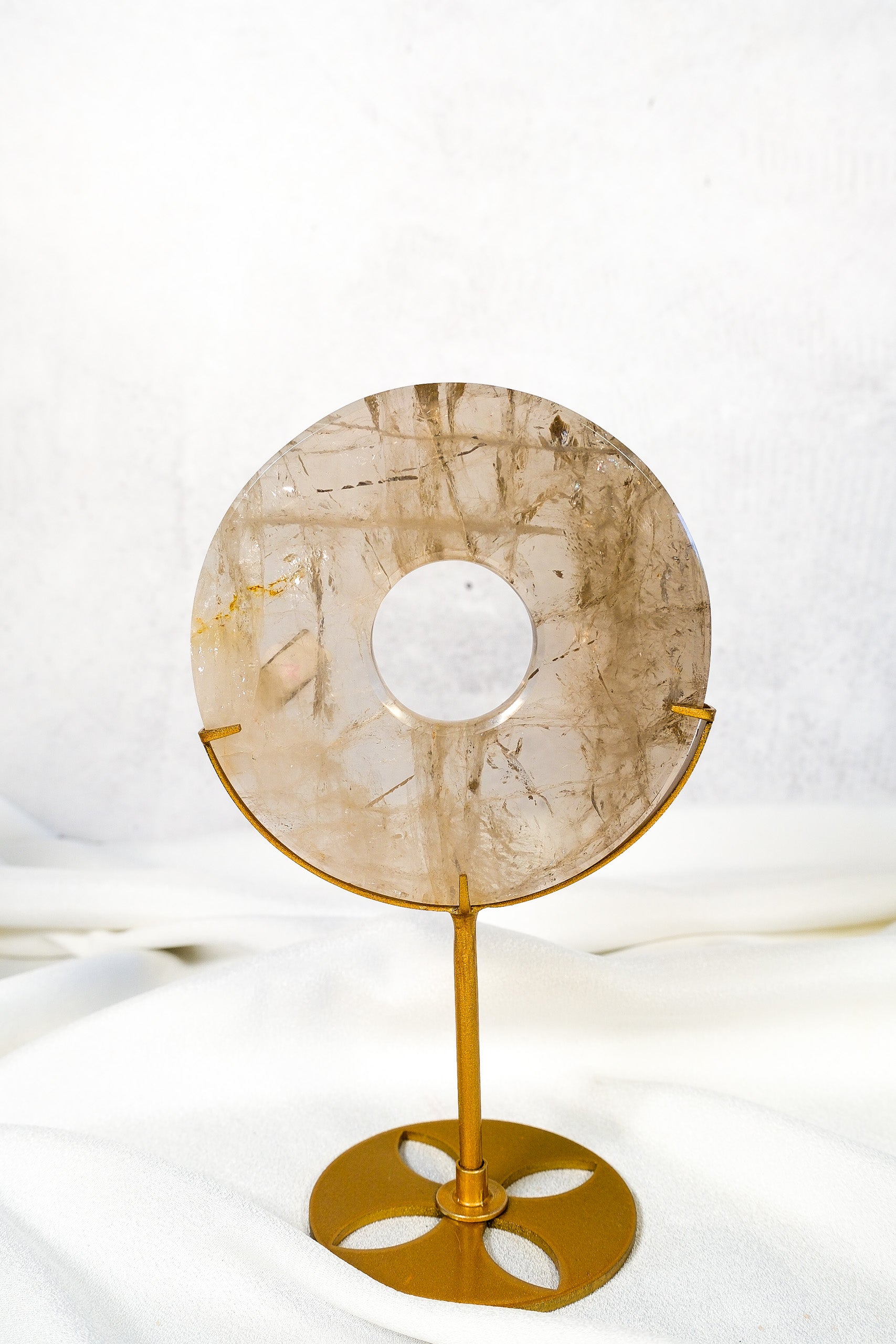 Smoky Quartz Donut on Stand