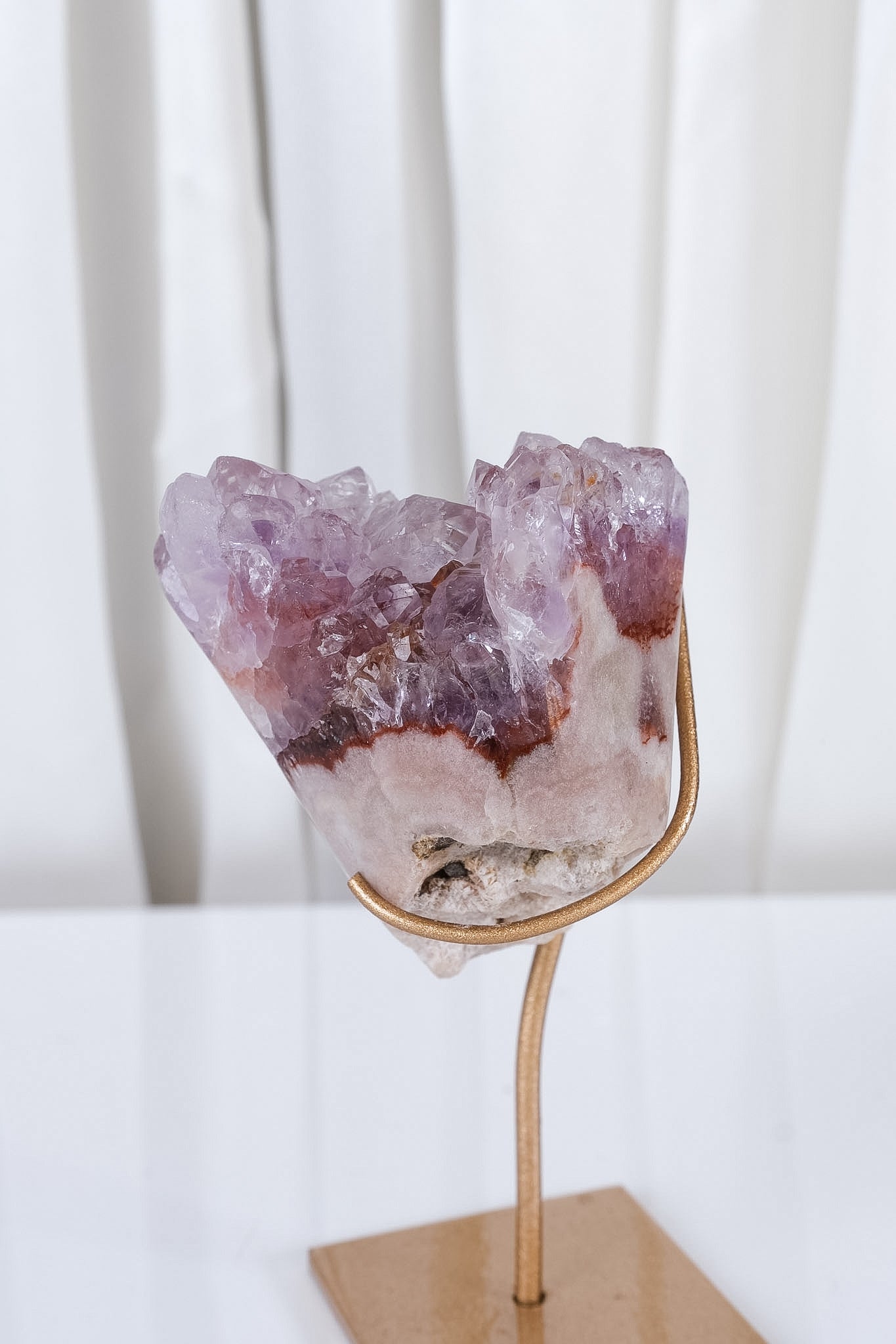 Pink Amethyst Cluster on Stand