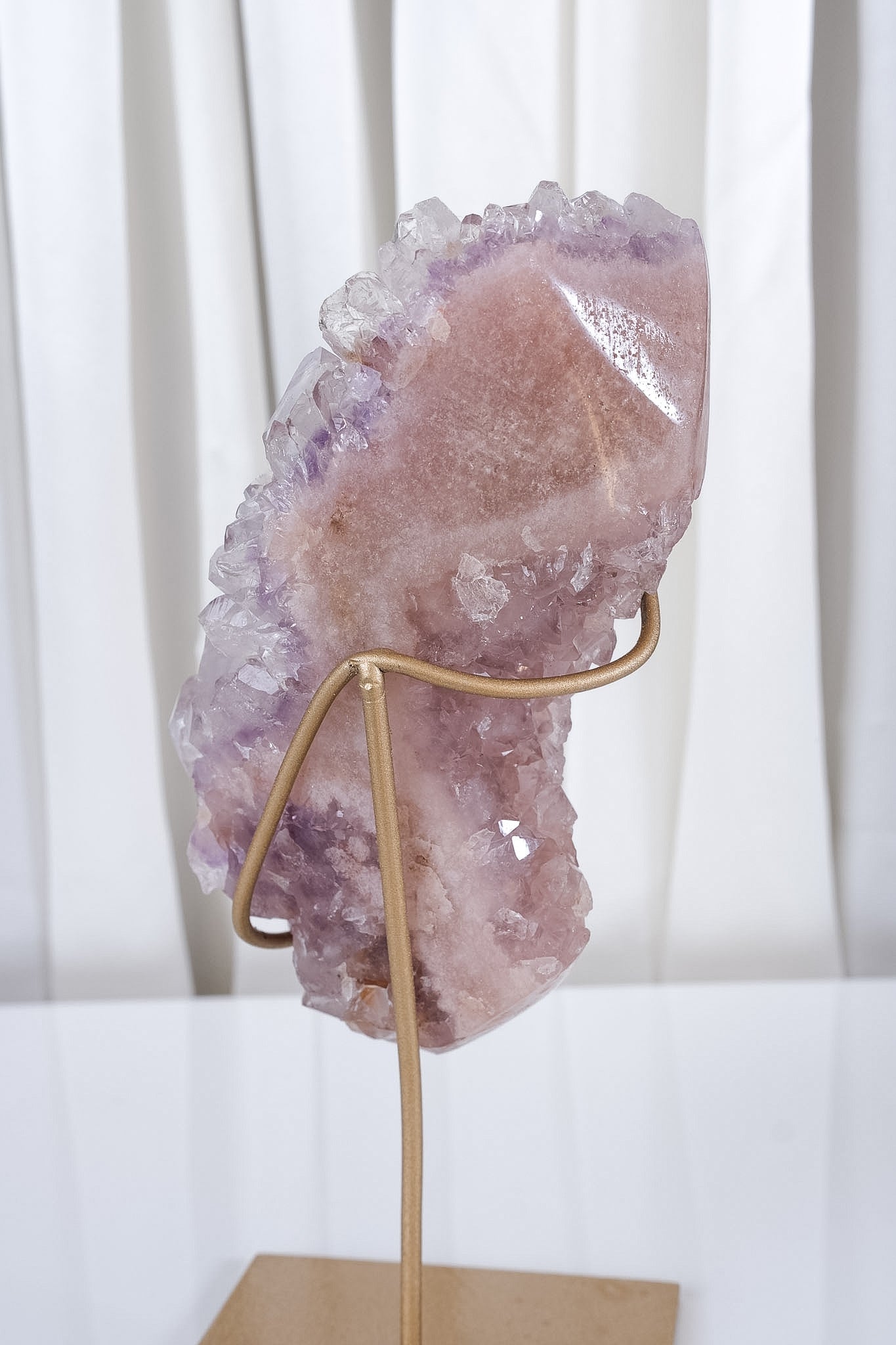 Pink Amethyst Cluster on Stand