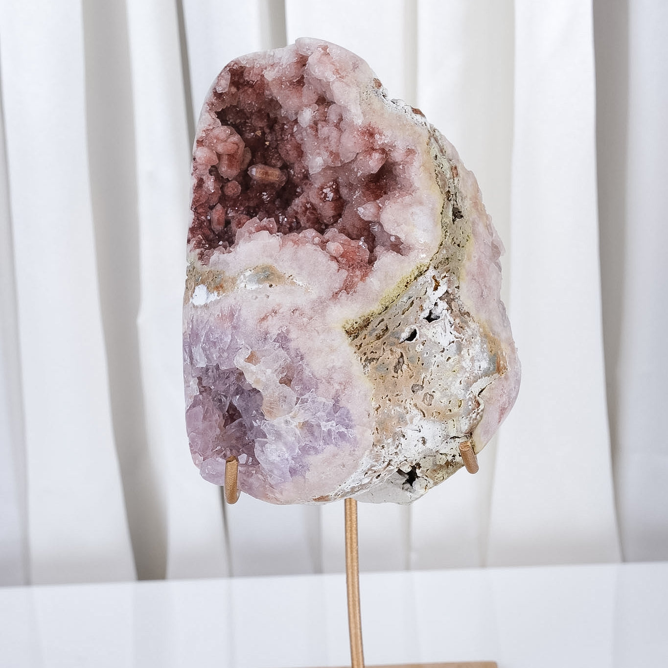 Pink Amethyst Cluster on Stand