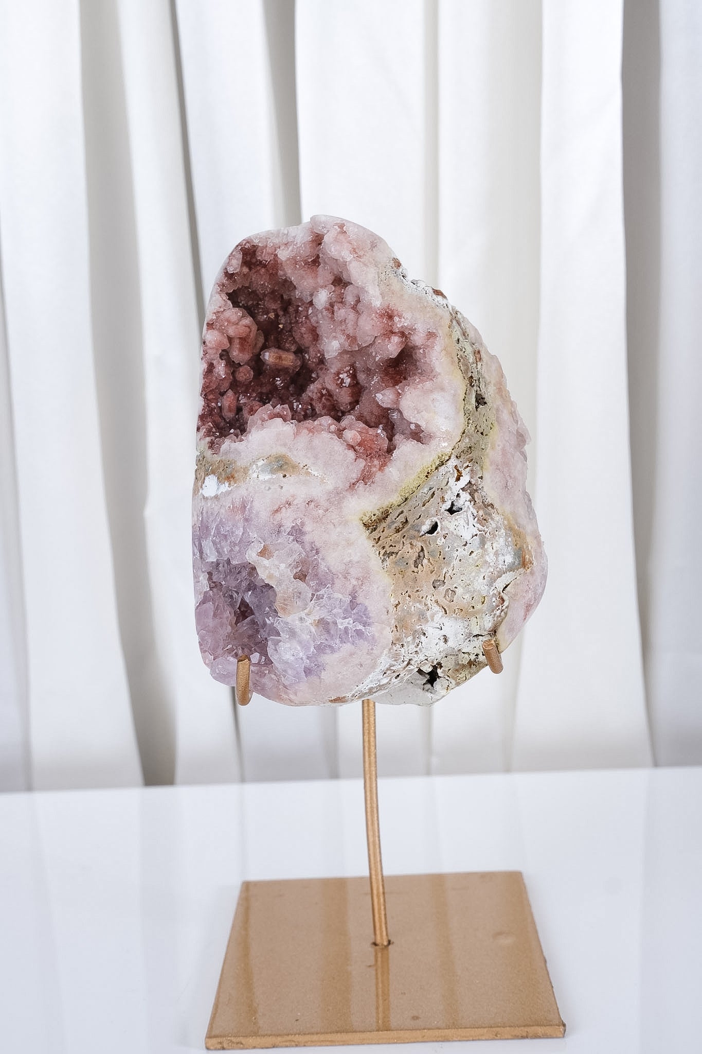 Pink Amethyst Cluster on Stand