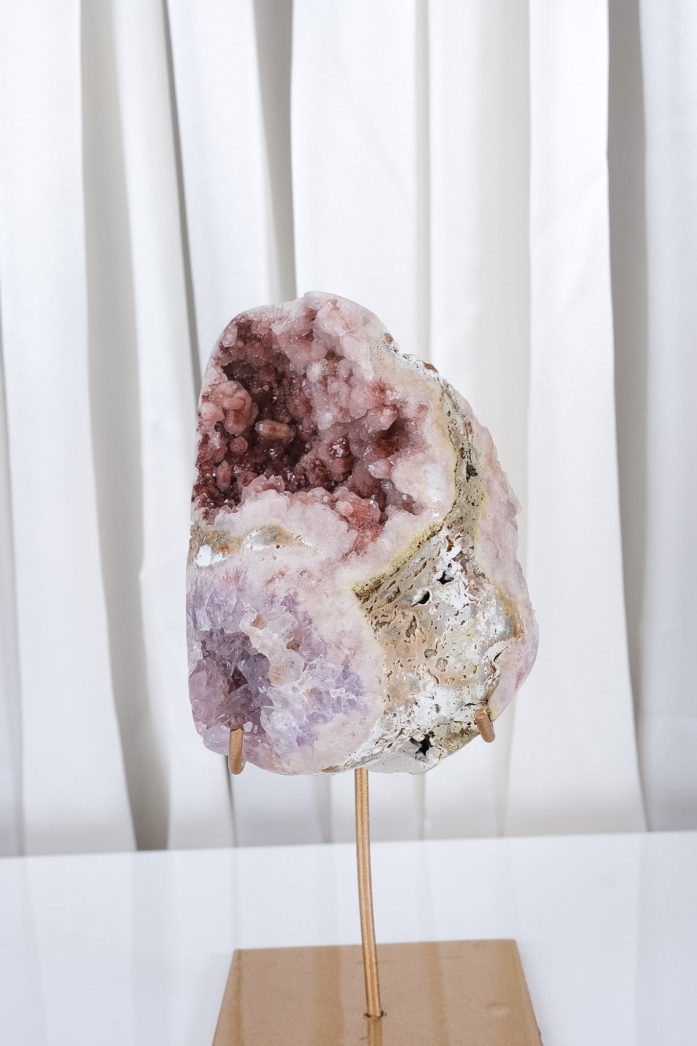 Pink Amethyst Cluster on Stand