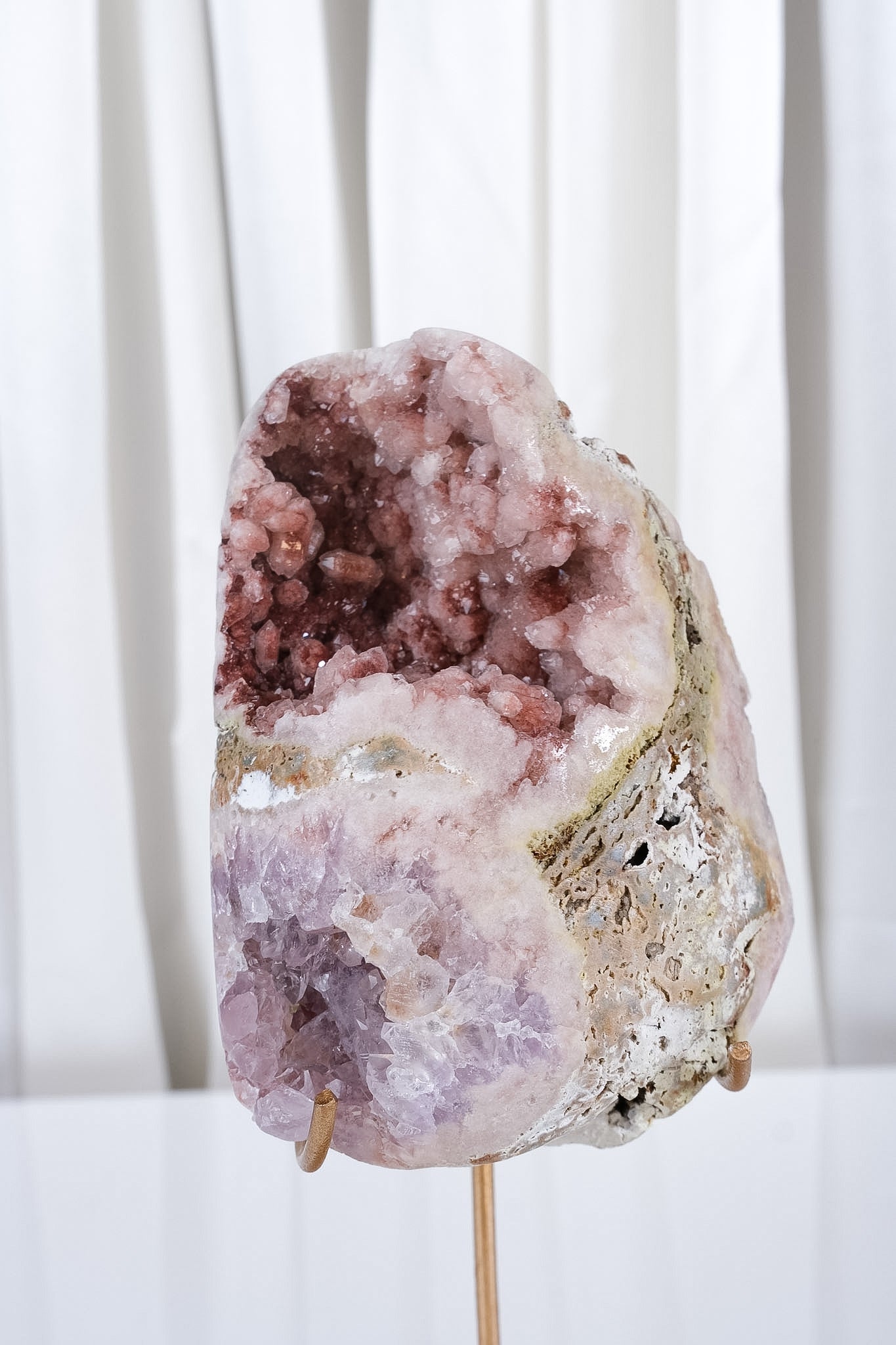 Pink Amethyst Cluster on Stand