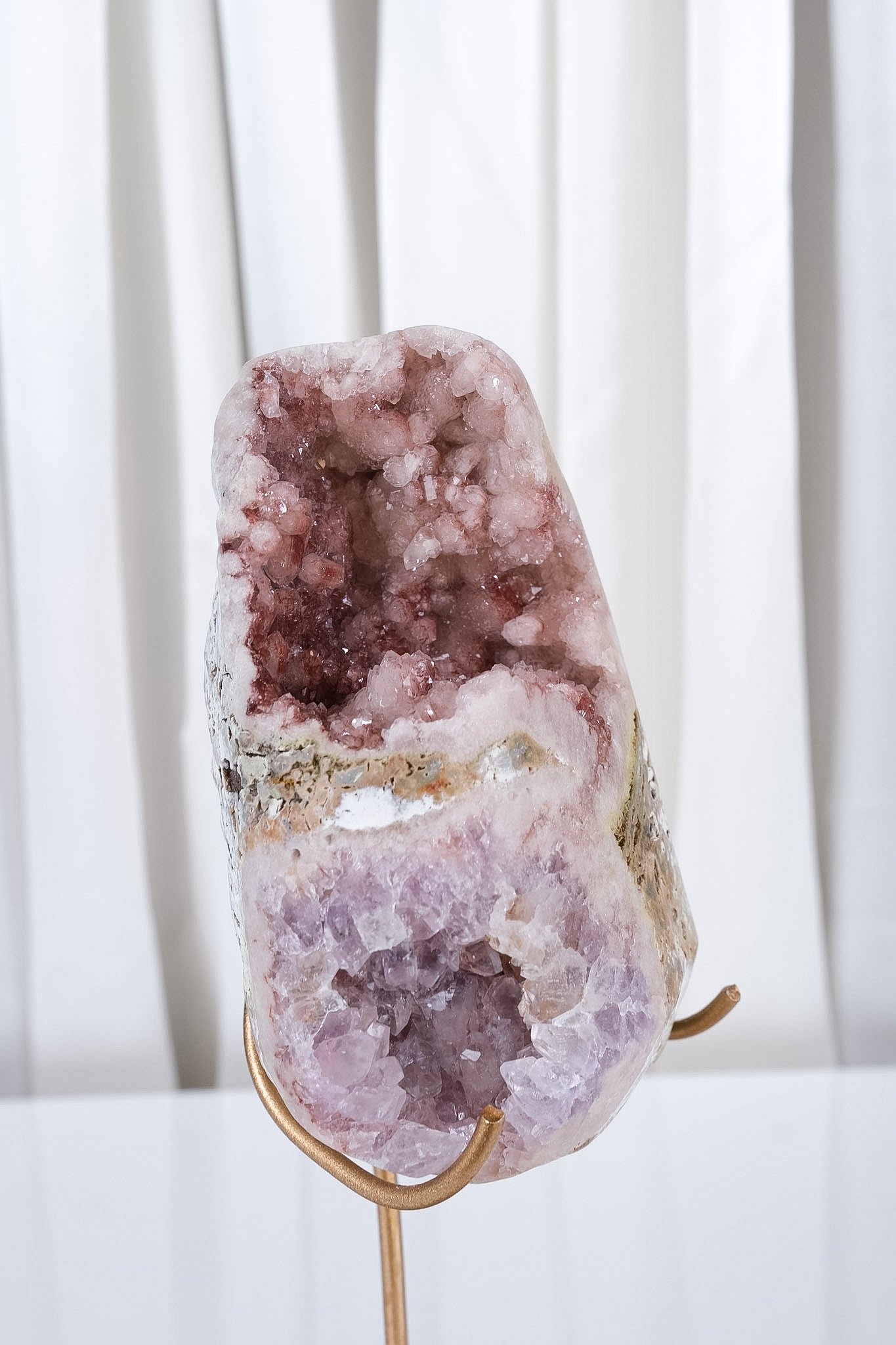 Pink Amethyst Cluster on Stand