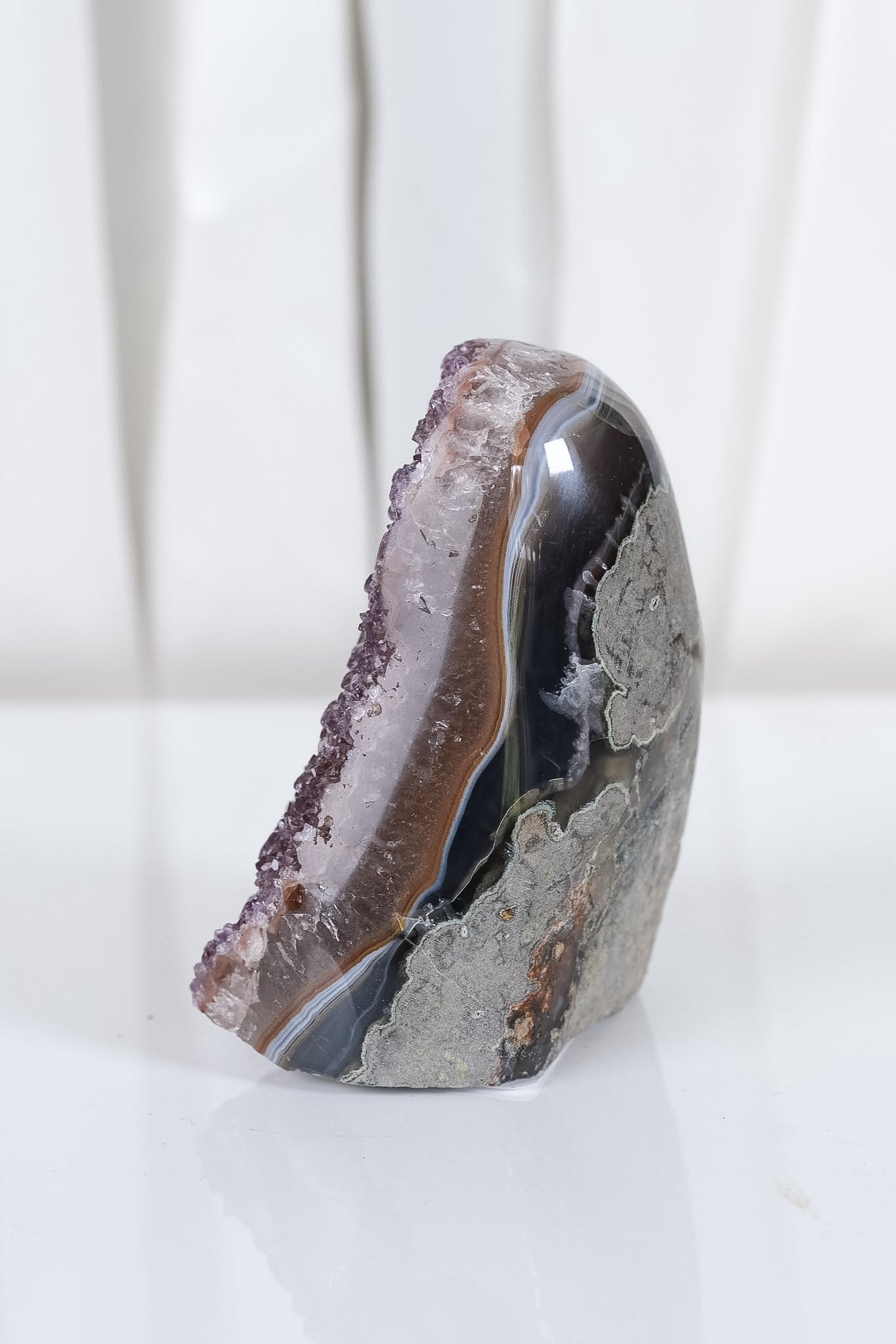 Uruguayan Amethyst Agate Cutbase Cluster