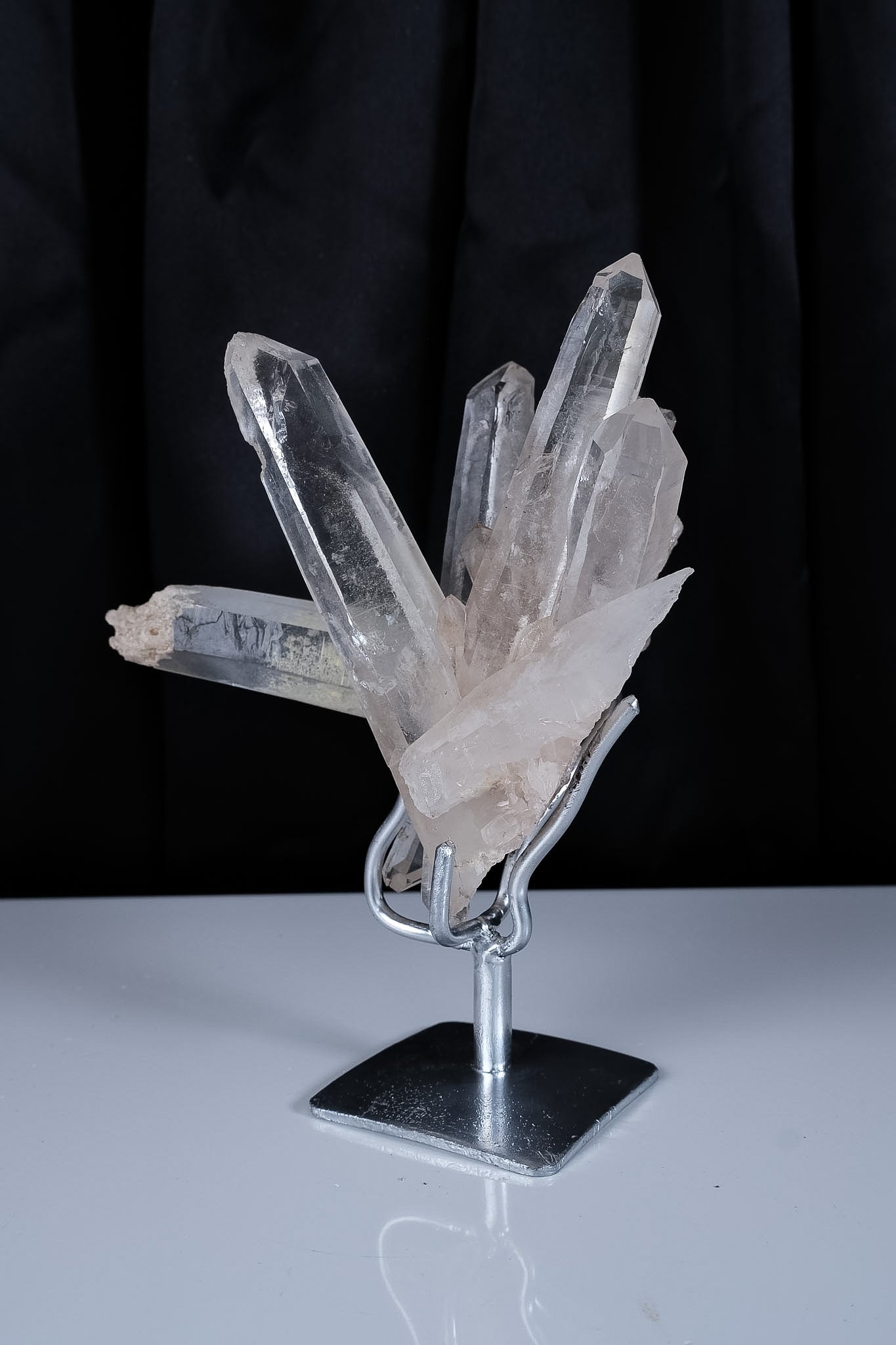 Clear Quartz Cluster on Stand