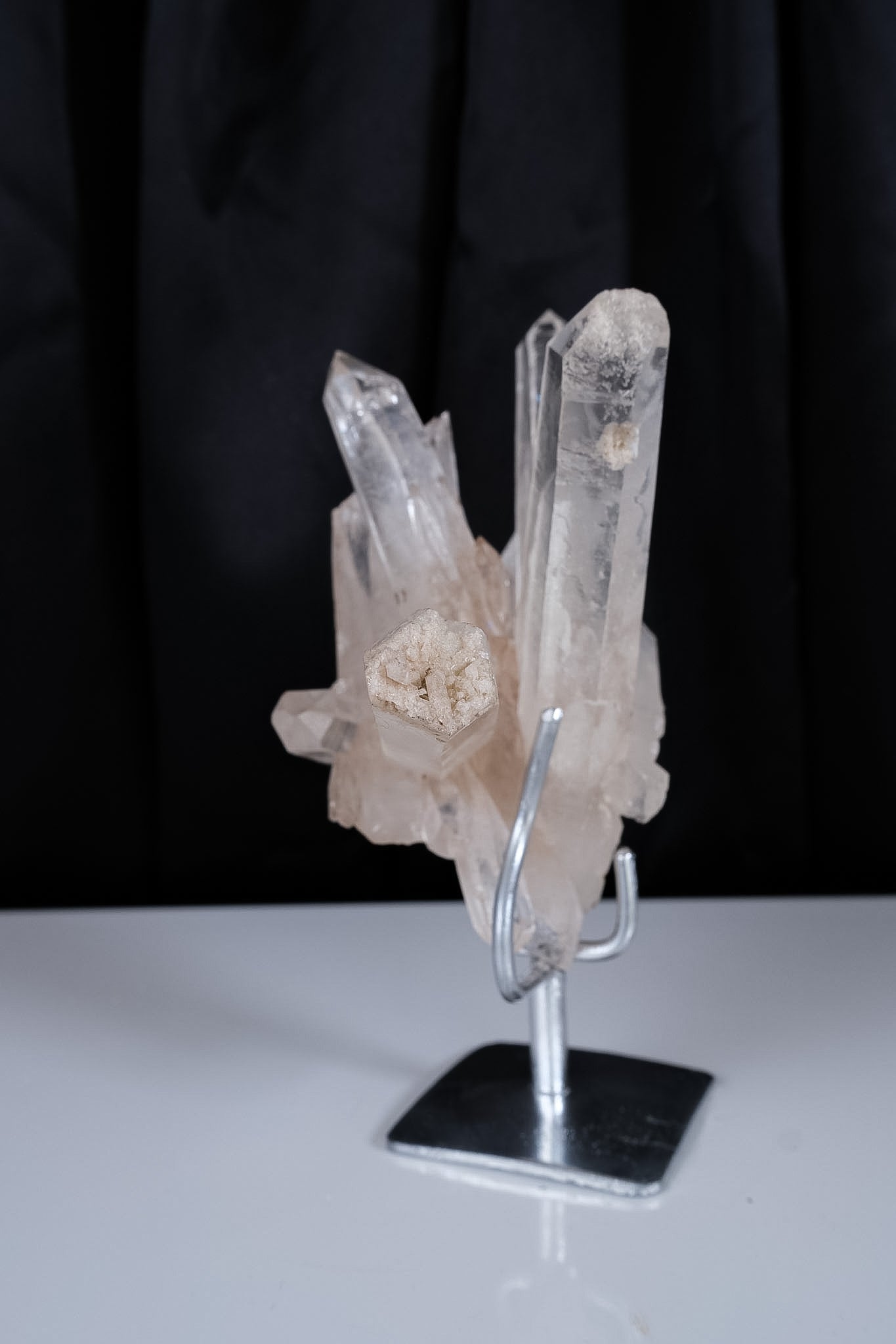 Clear Quartz Cluster on Stand