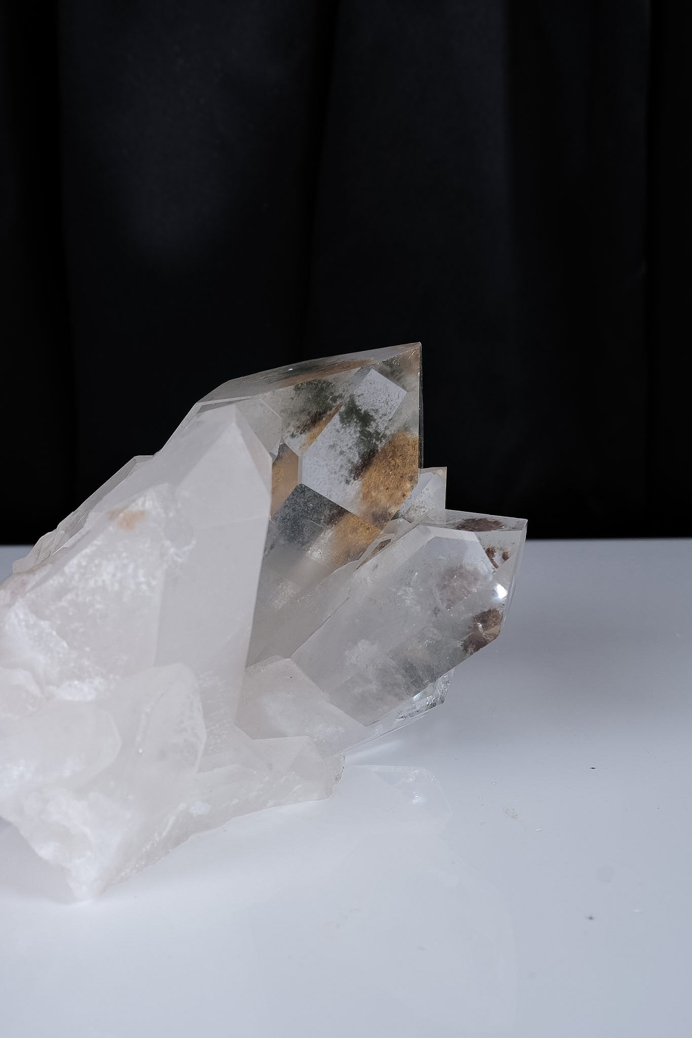 Clear Quartz With Garden Quartz Inclusion Cluster