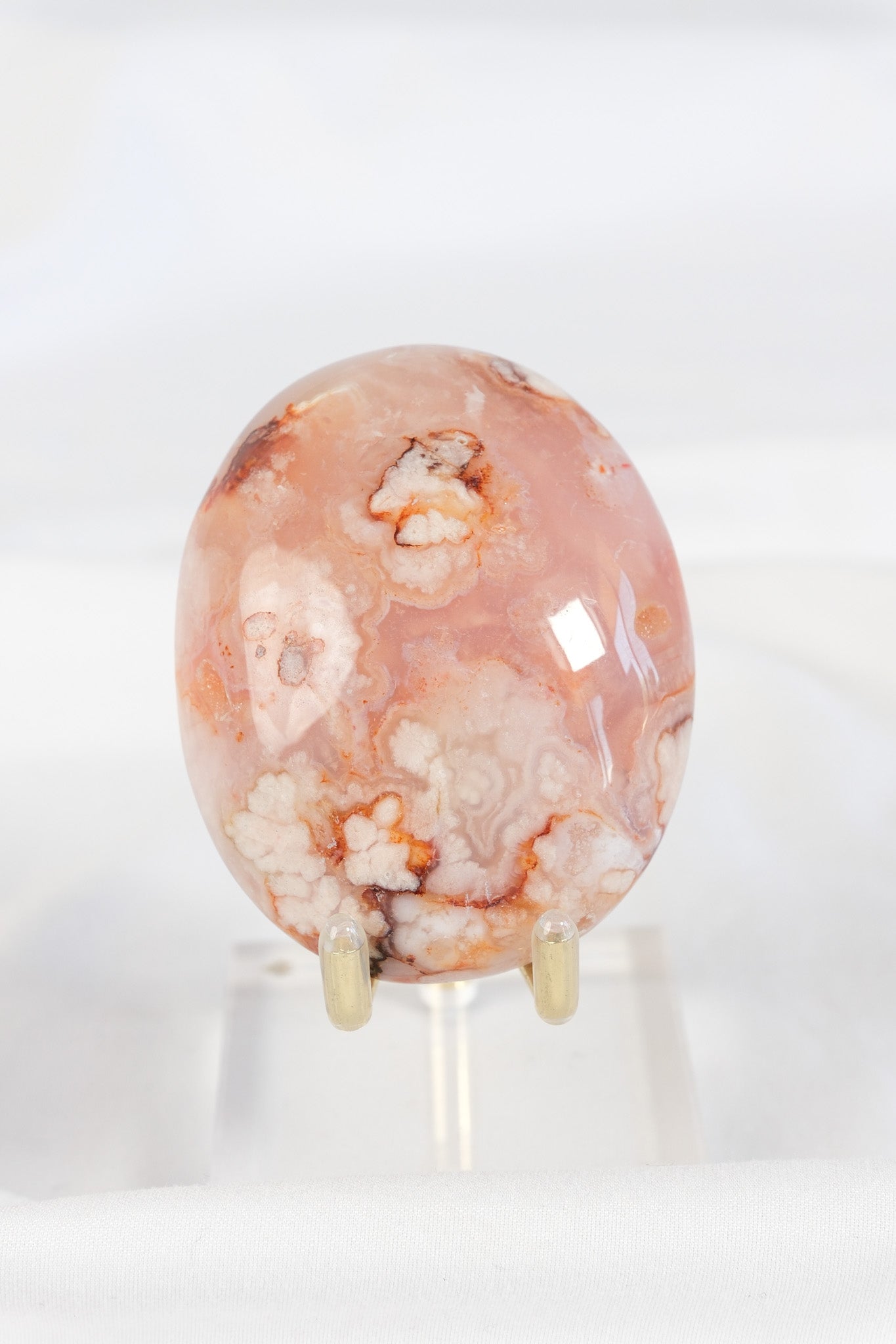 Carnelian Flower Agate Palmstone