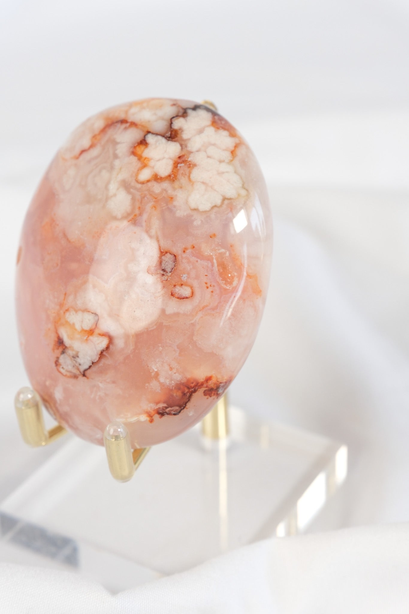 Carnelian Flower Agate Palmstone