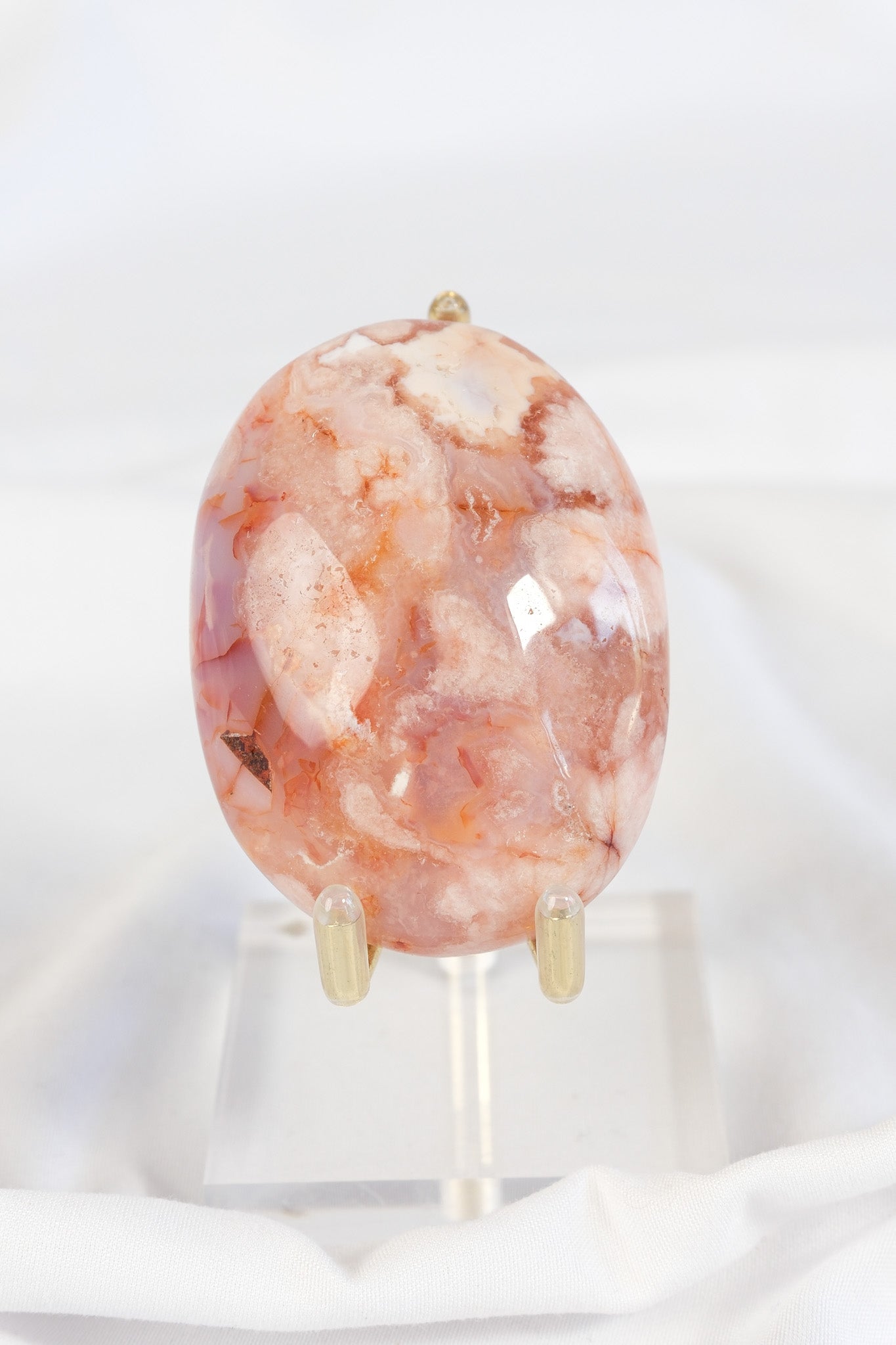Carnelian Flower Agate Palmstone