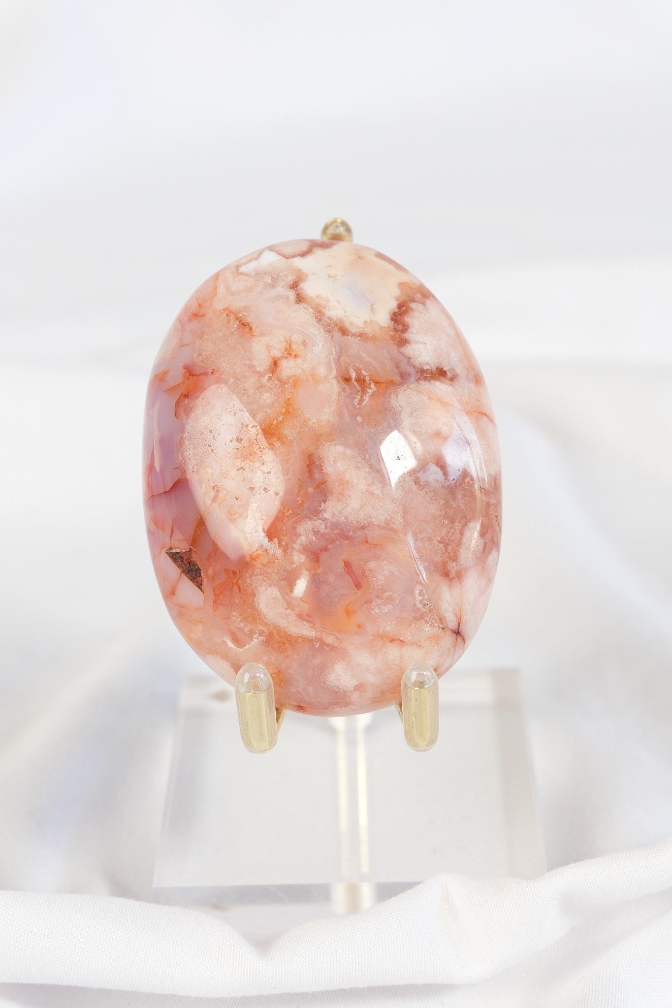 Carnelian Flower Agate Palmstone