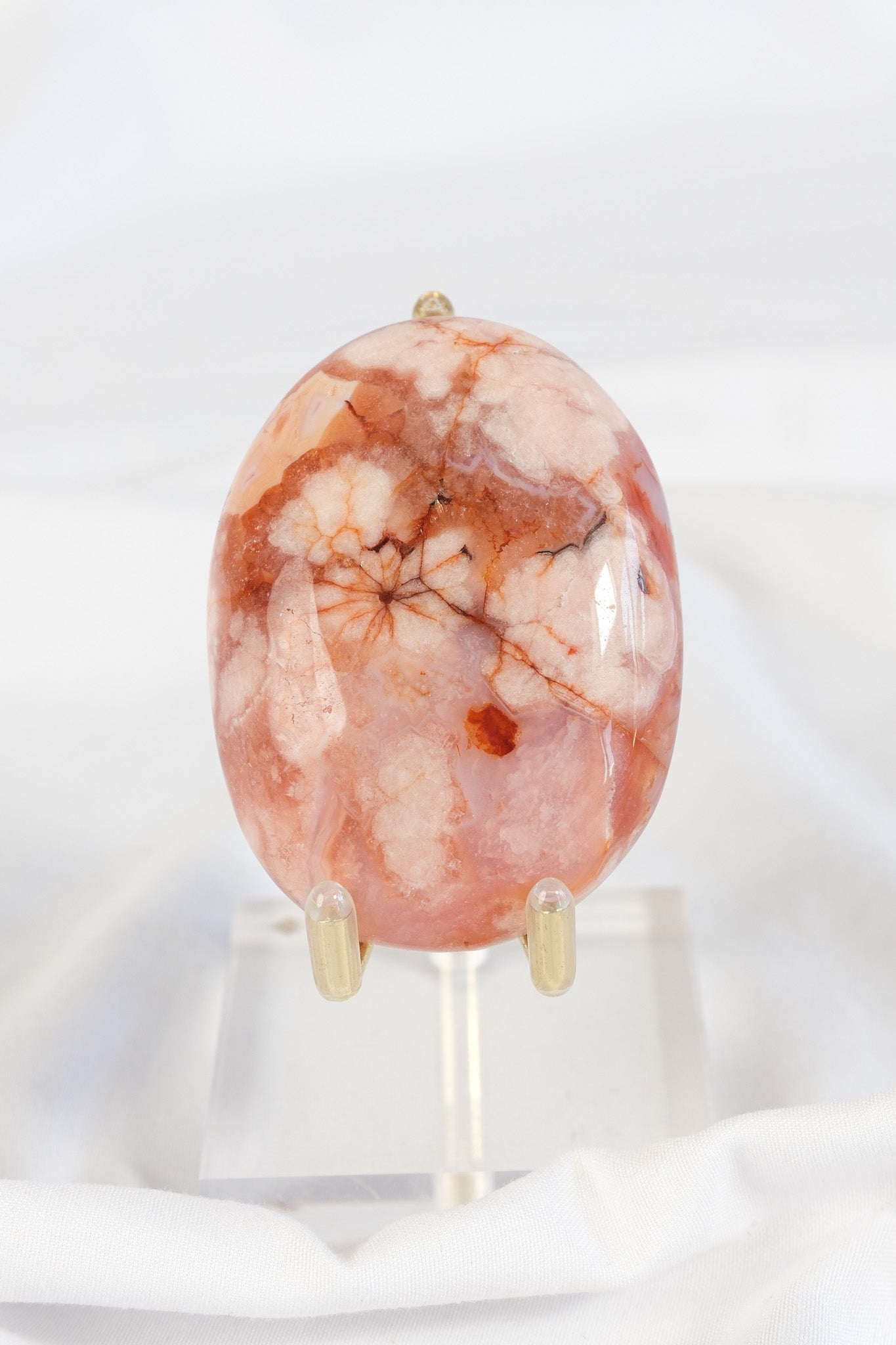 Carnelian Flower Agate Palmstone