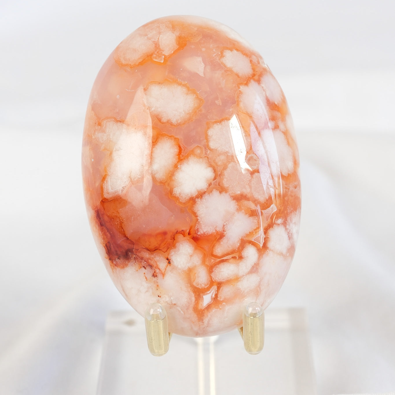Carnelian Flower Agate Palmstone