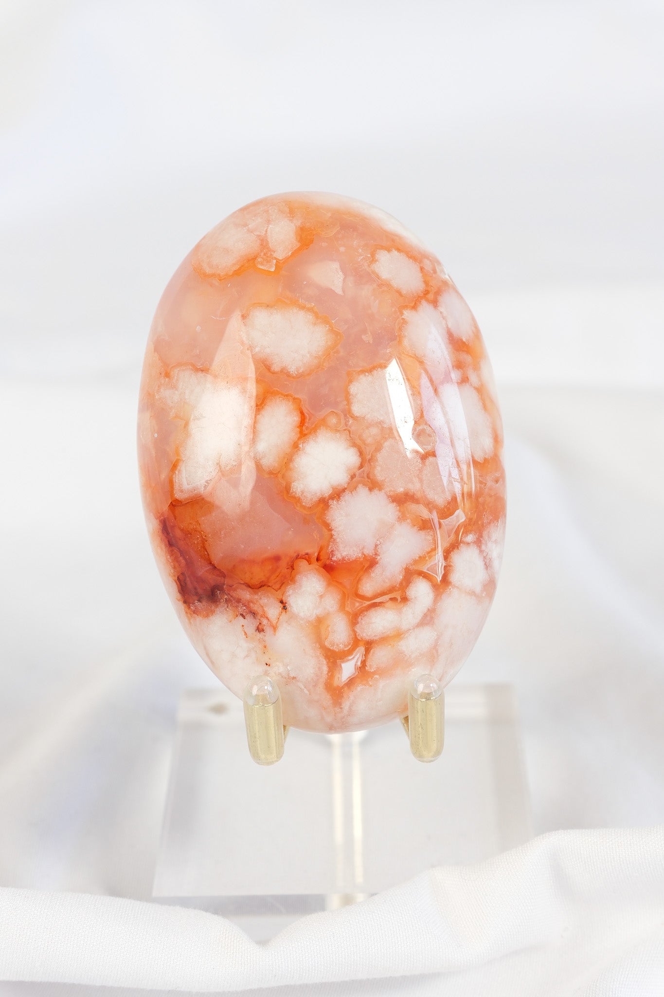 Carnelian Flower Agate Palmstone