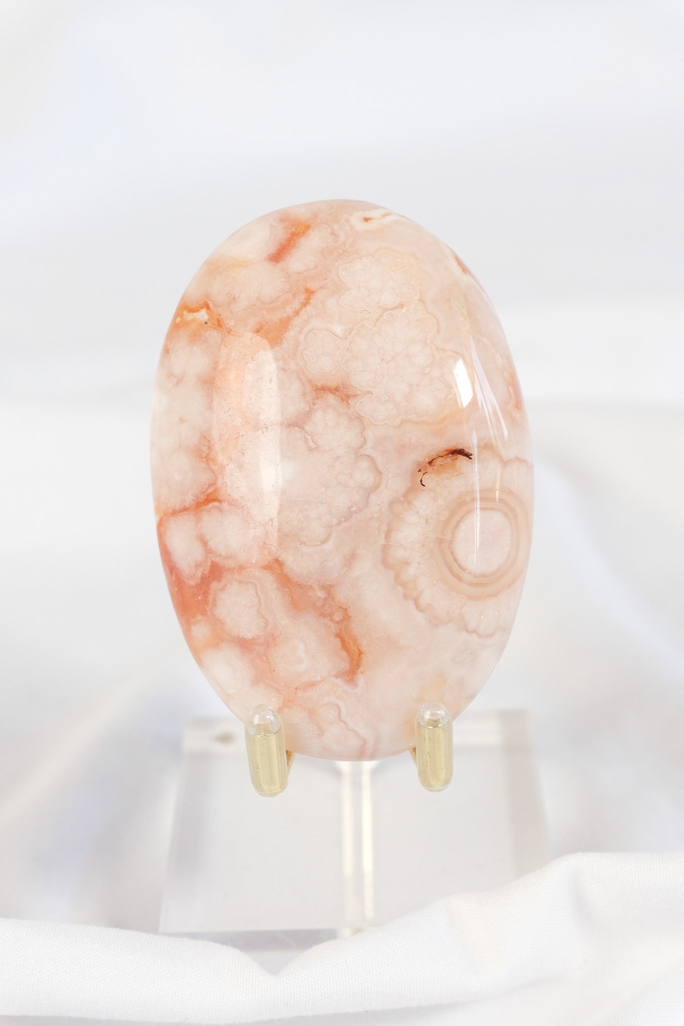 Carnelian Flower Agate Palmstone