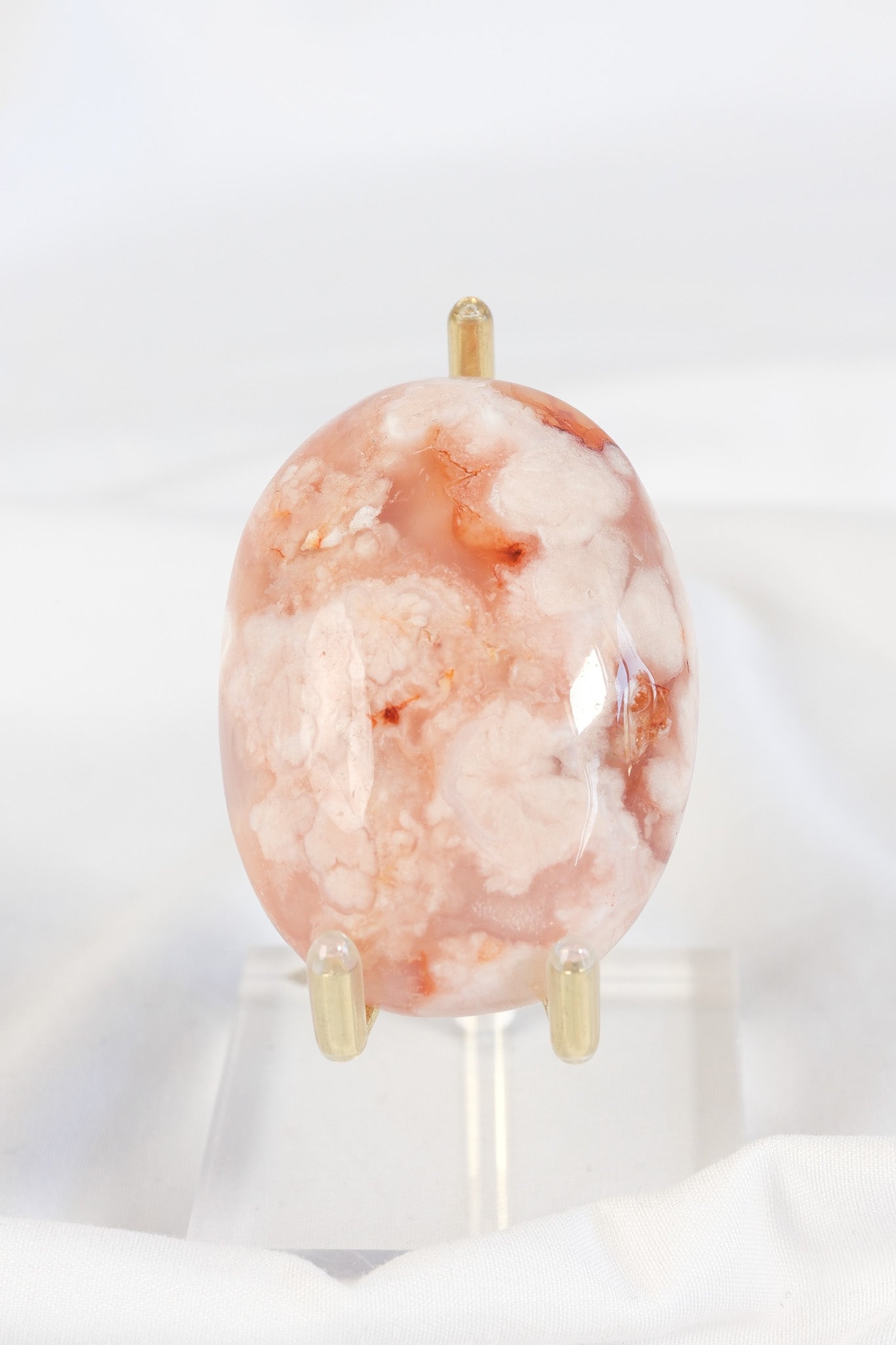 Carnelian Flower Agate Palmstone