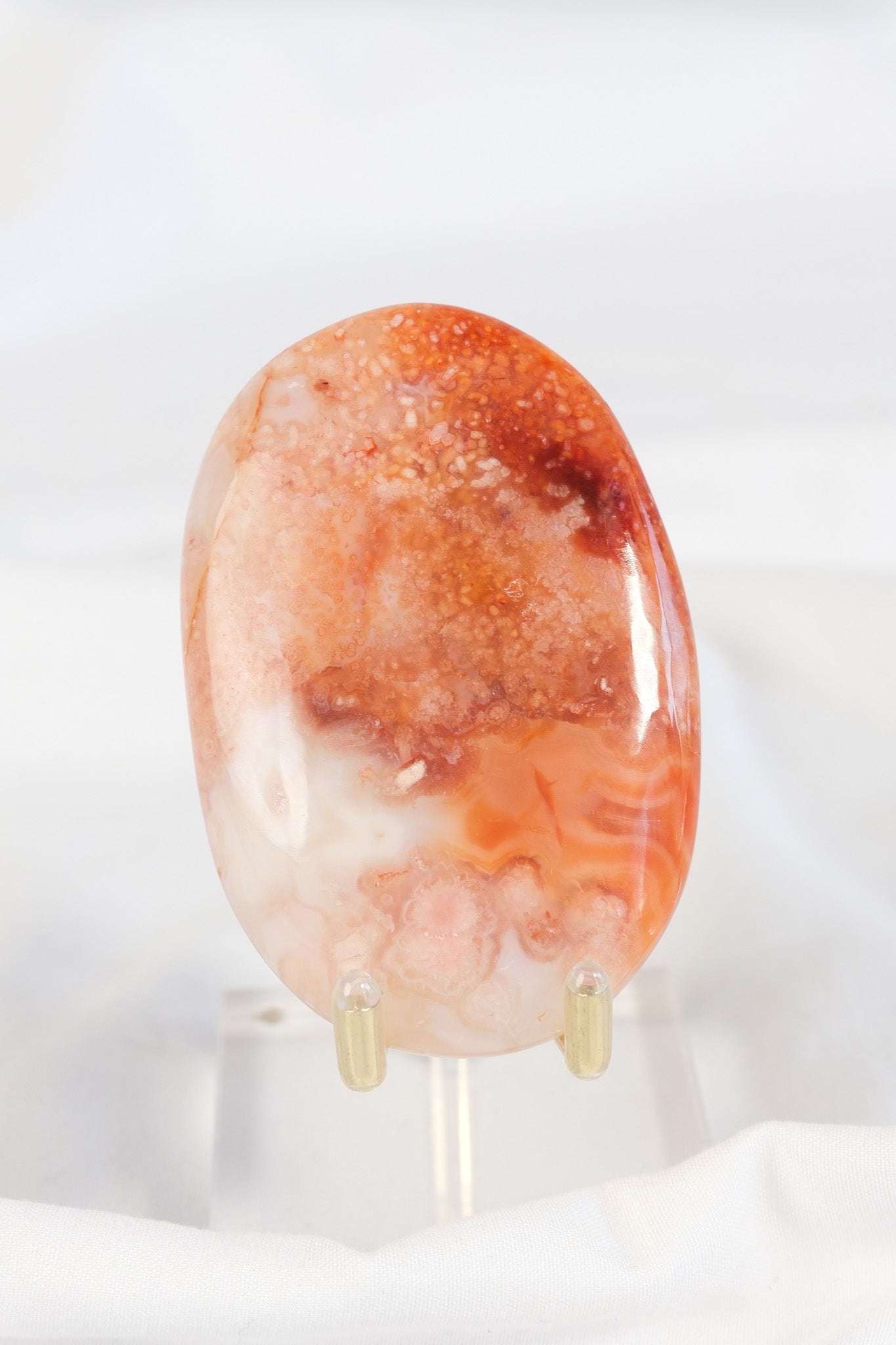 Carnelian Flower Agate Palmstone