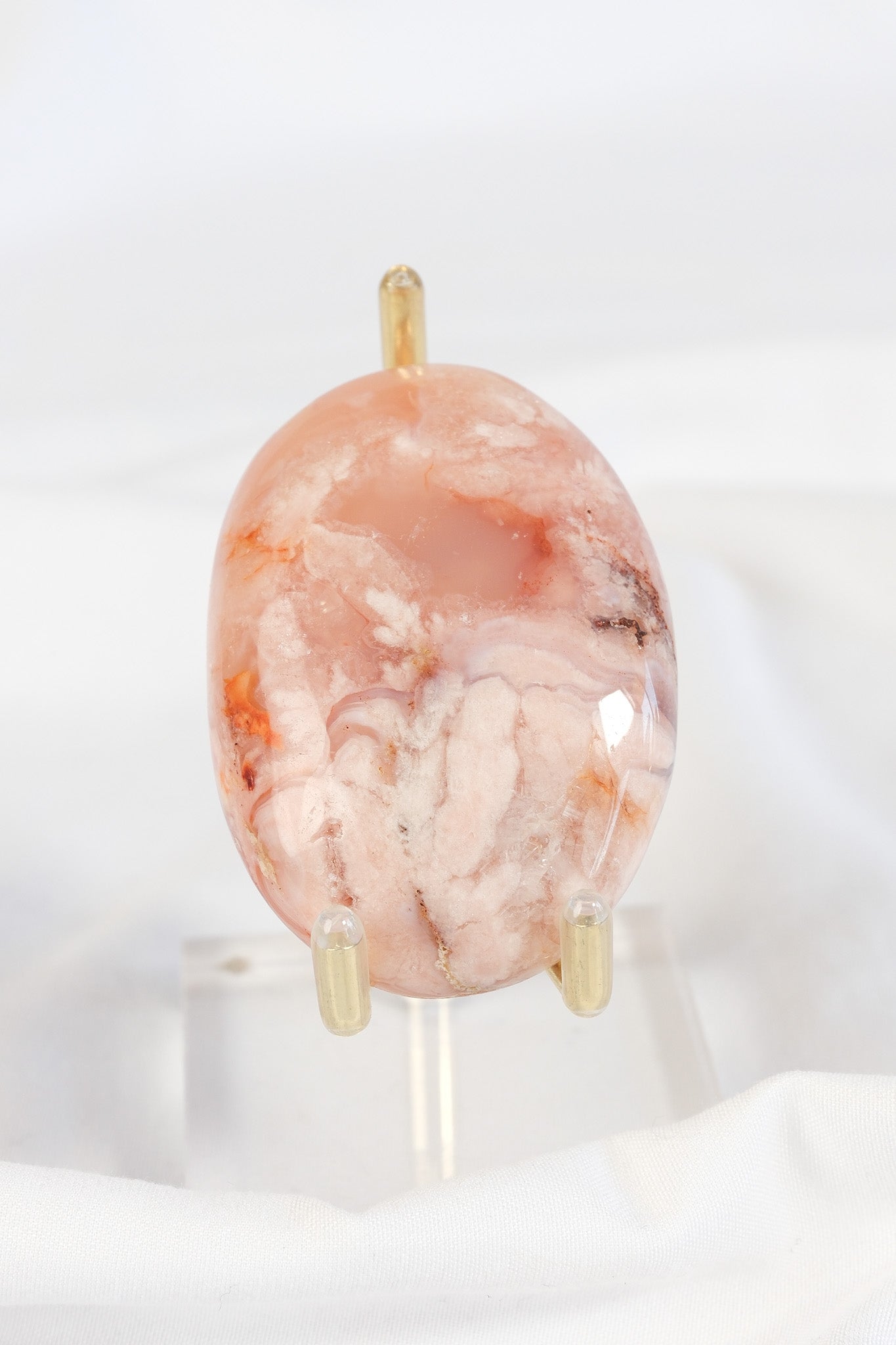 Carnelian Flower Agate Palmstone