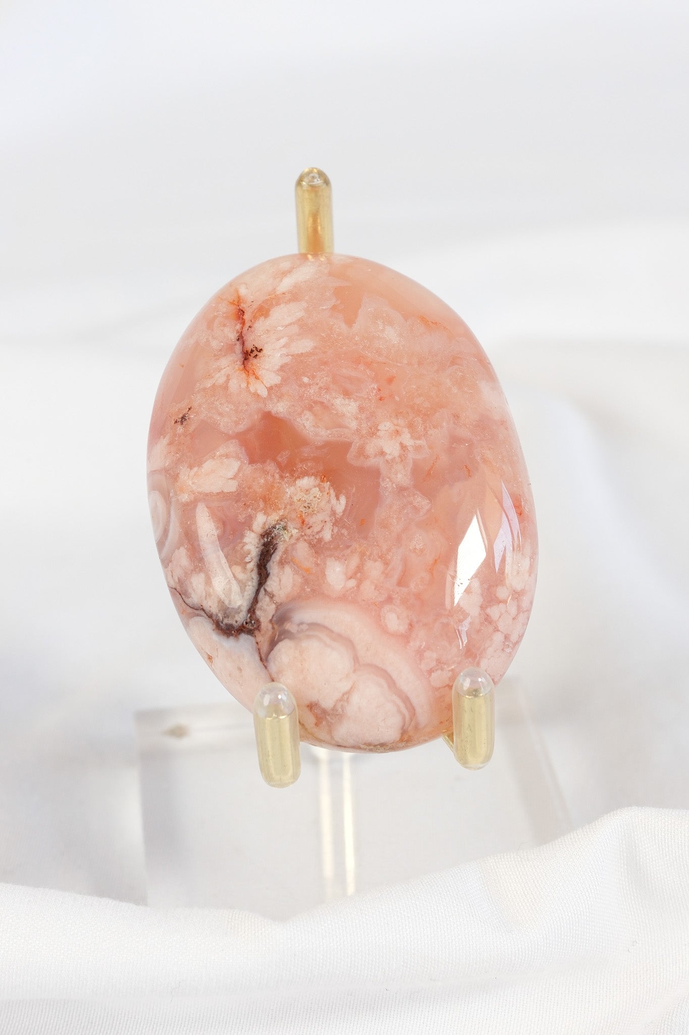 Carnelian Flower Agate Palmstone