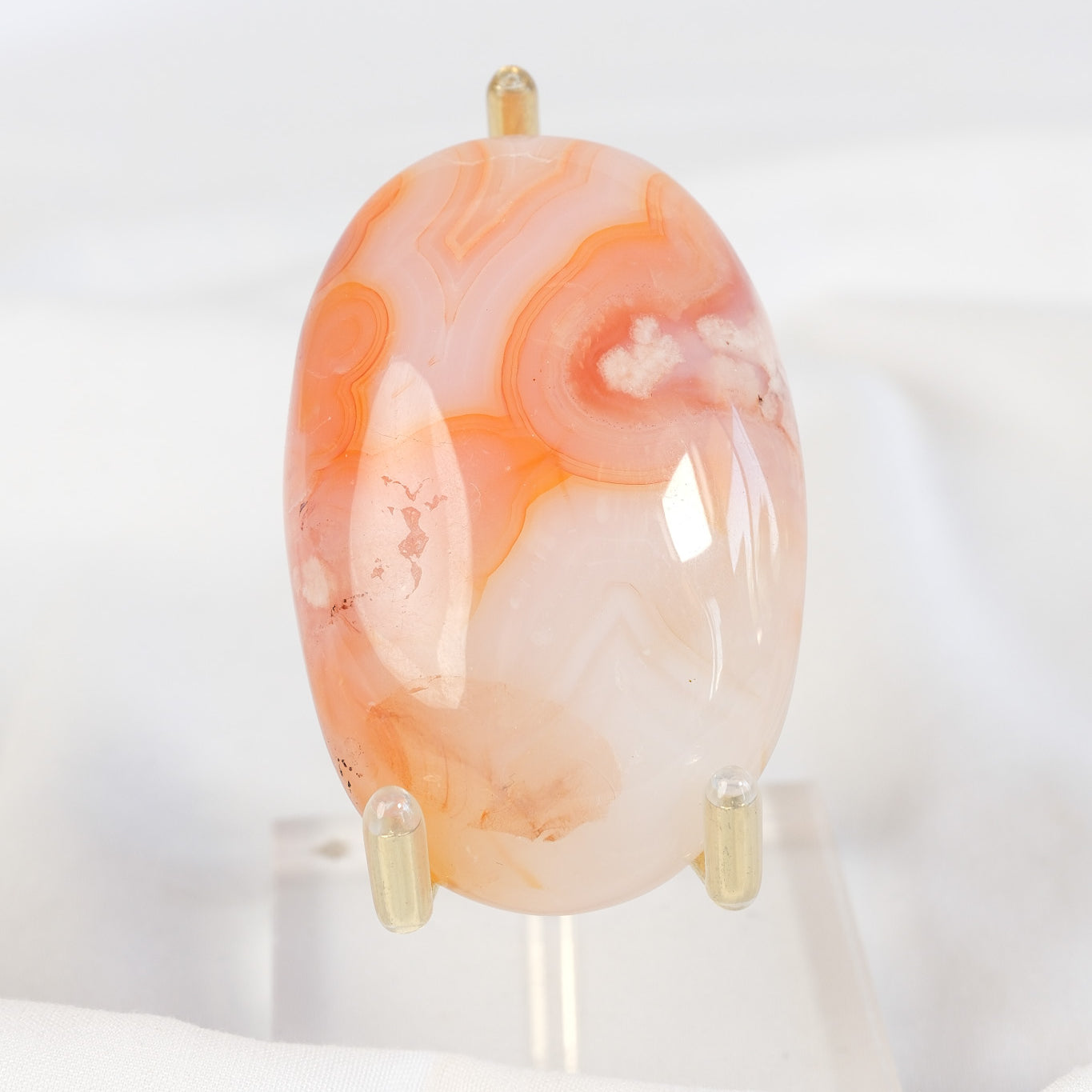 Carnelian Flower Agate Palmstone