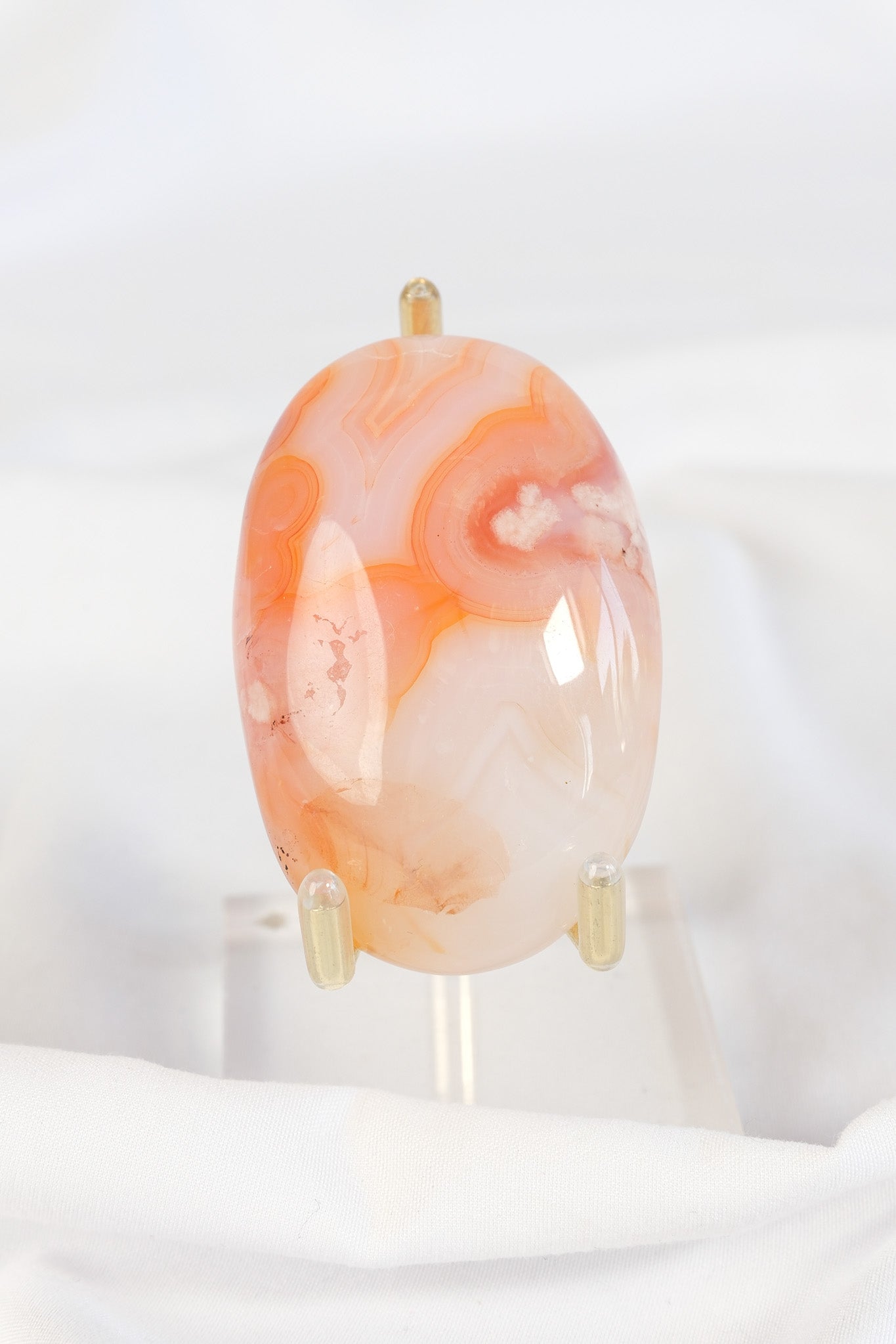Carnelian Flower Agate Palmstone