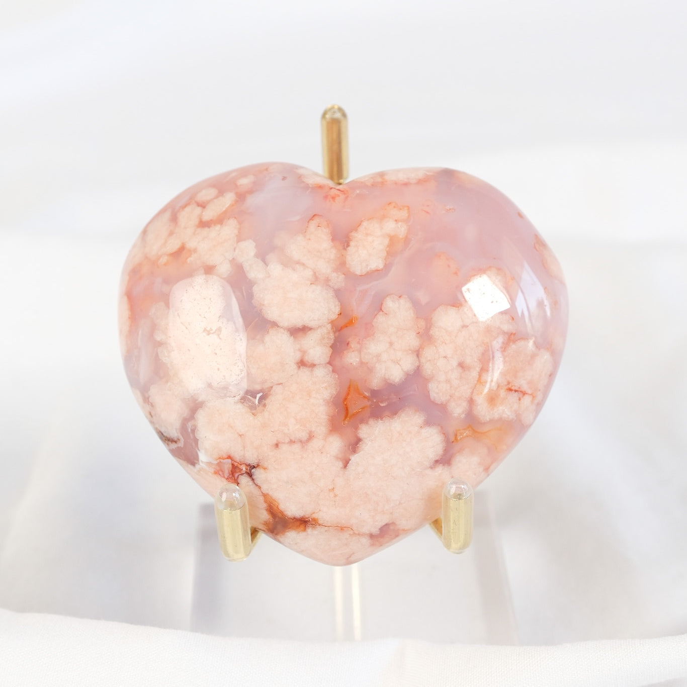 Carnelian Flower Agate Heart