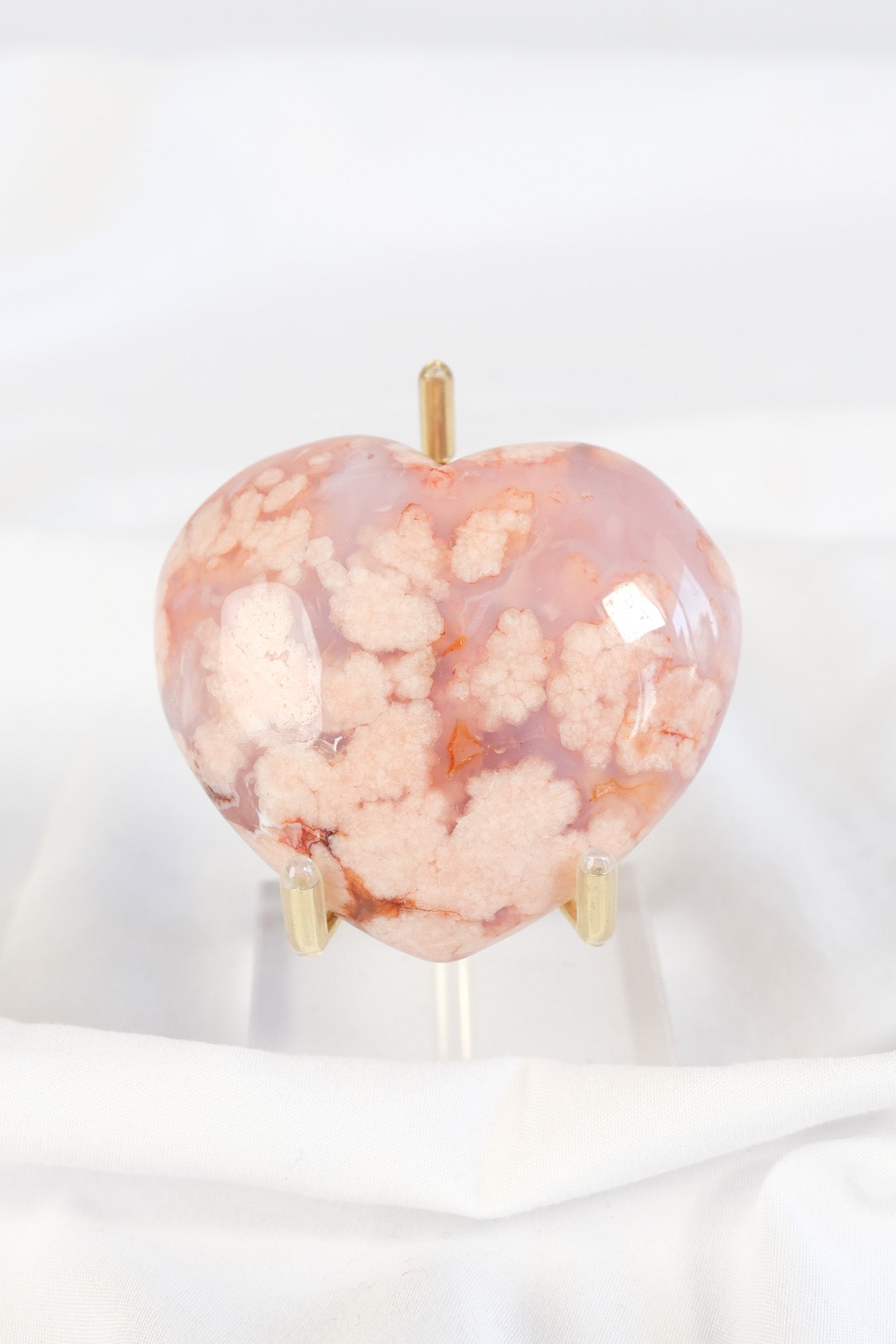 Carnelian Flower Agate Heart