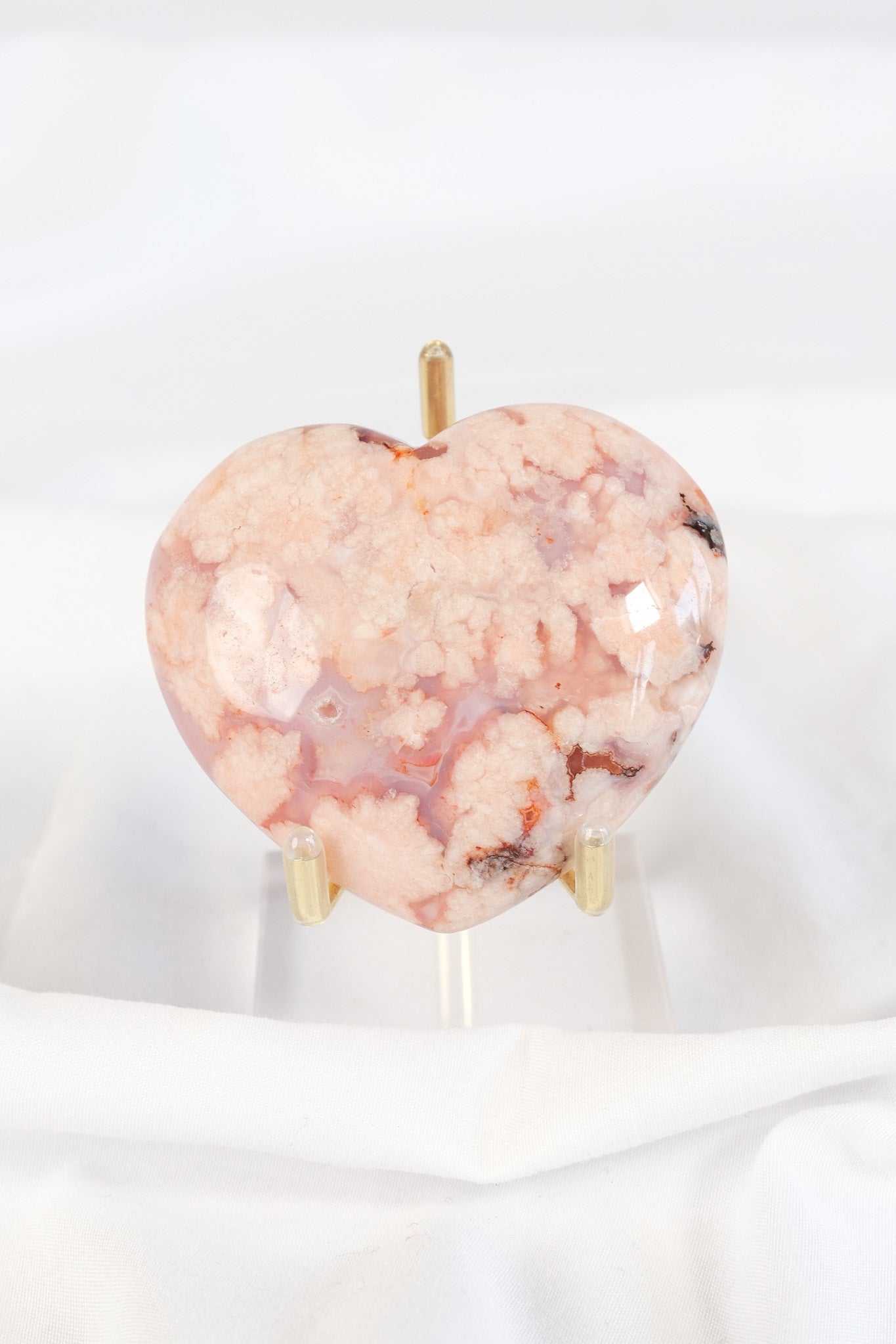 Carnelian Flower Agate Heart