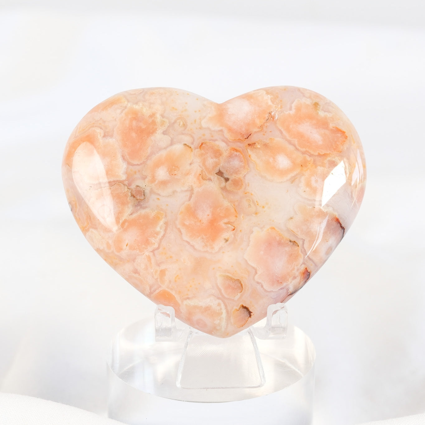 Carnelian Flower Agate Heart