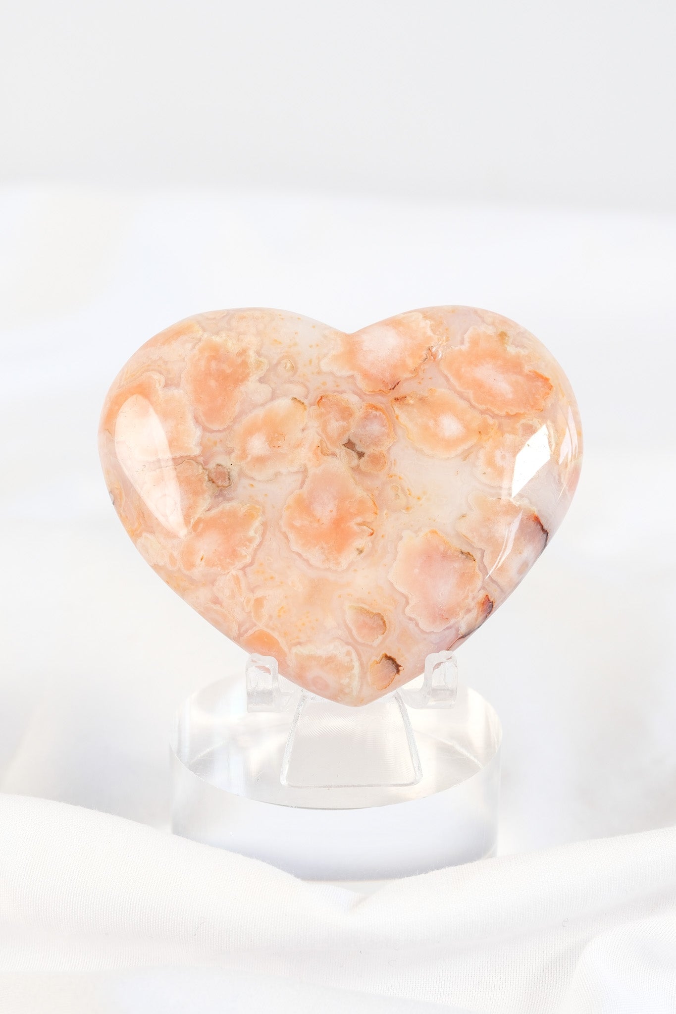 Carnelian Flower Agate Heart