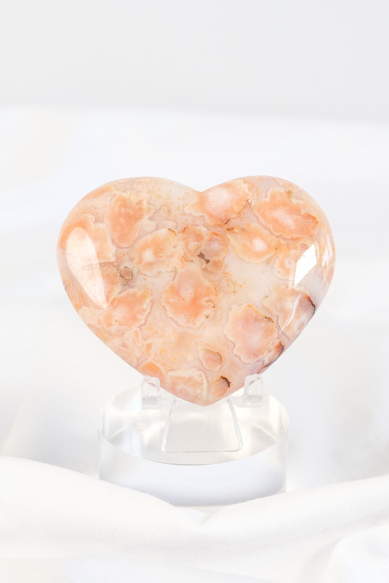 Carnelian Flower Agate Heart