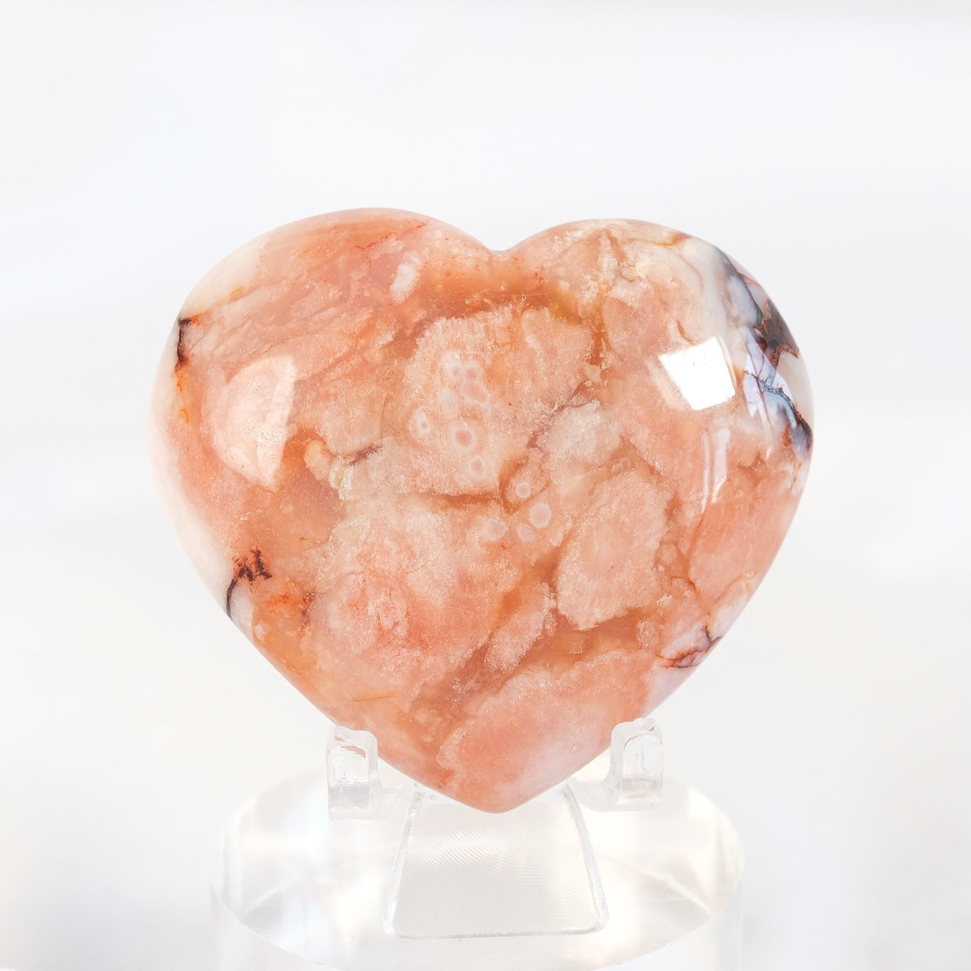 Carnelian Flower Agate Heart